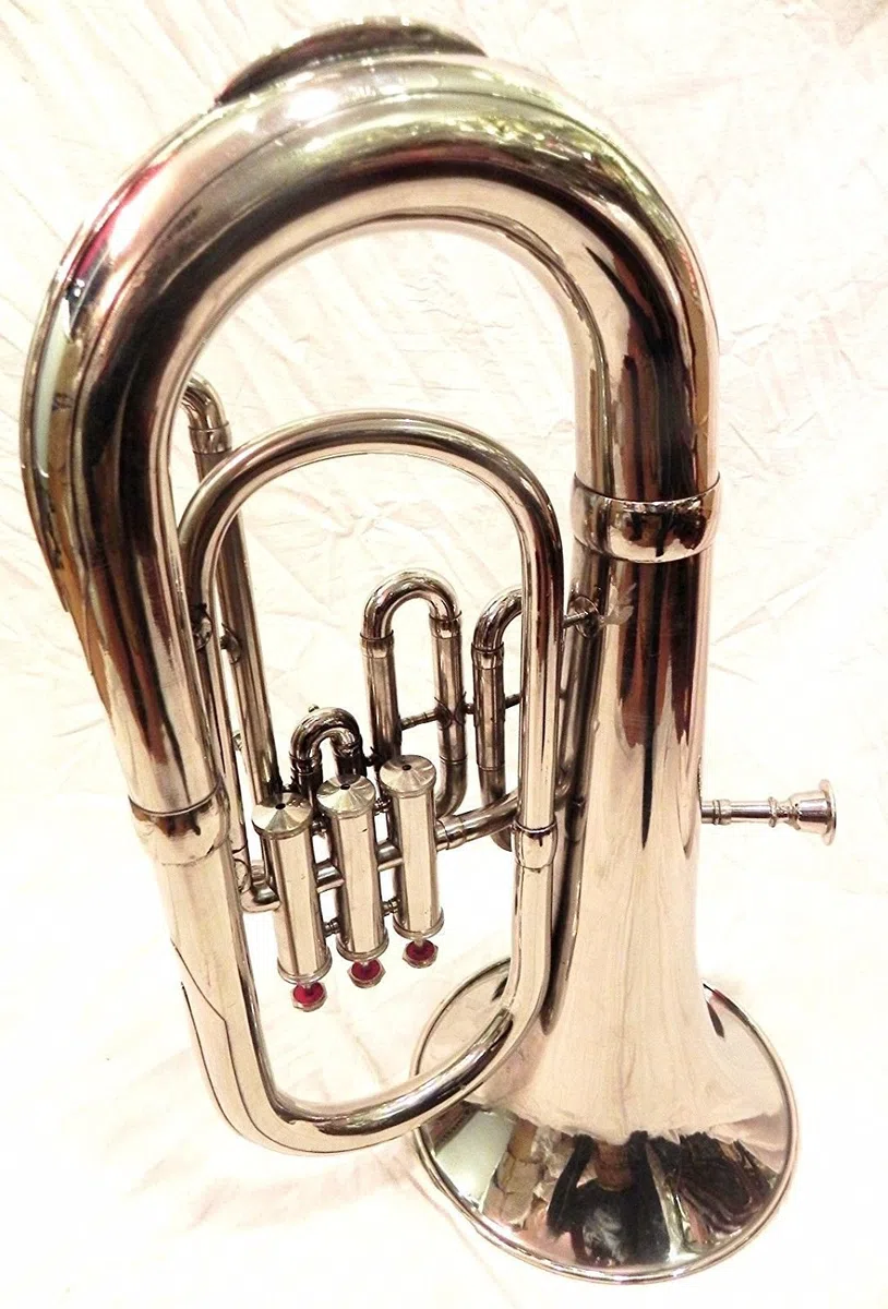 Euphonium Silber Chrom Polish 3 Ventil Euphonium & Mund Stück mit Tragetasche by sonorous