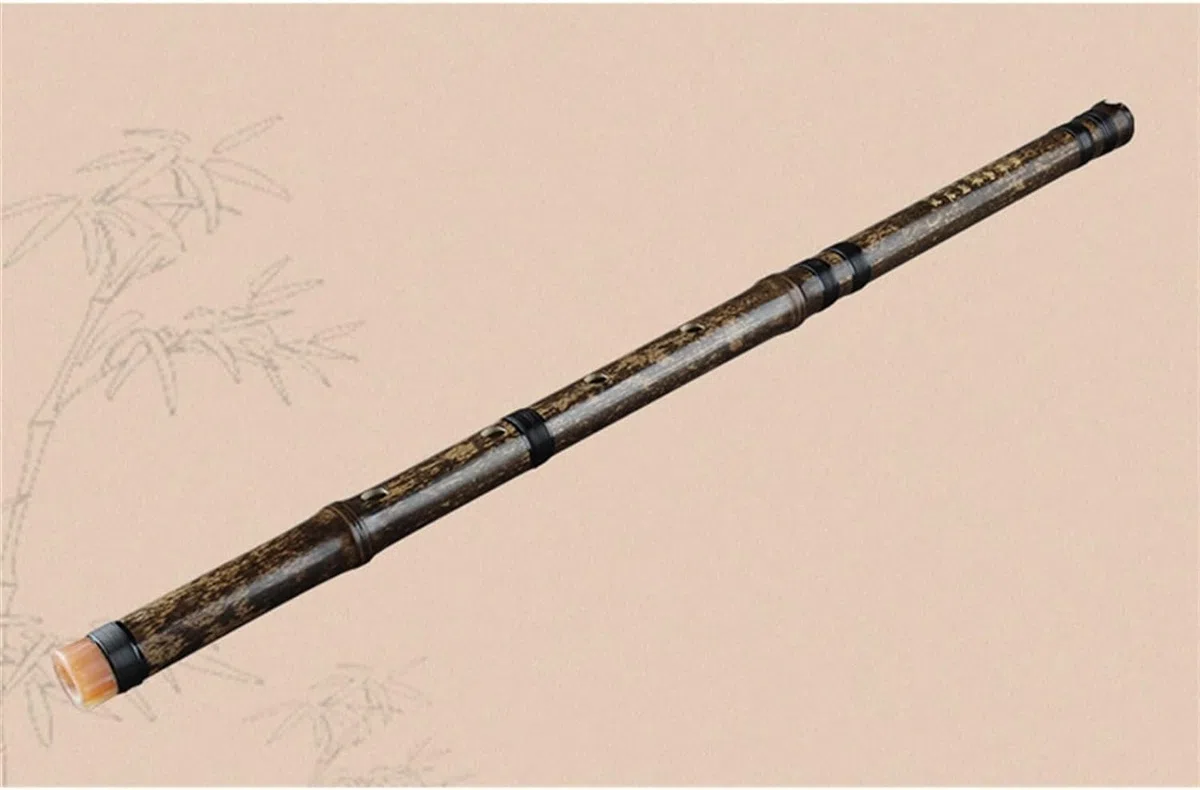 Shakuhachi 54 cm vertikale Flöte D-Key Shakuhachi 5 Löcher Bambusflöte Holzblasinstrument Bambusflöte für Anfänger