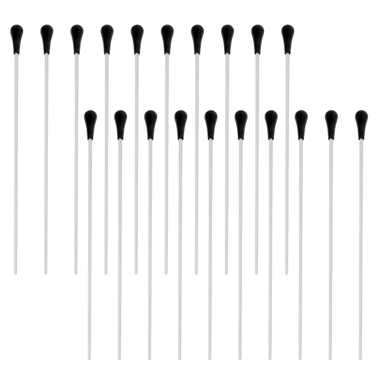 Taktstock für Musikleiter, Glasfaser, schwarzer Griff, 20 Stück