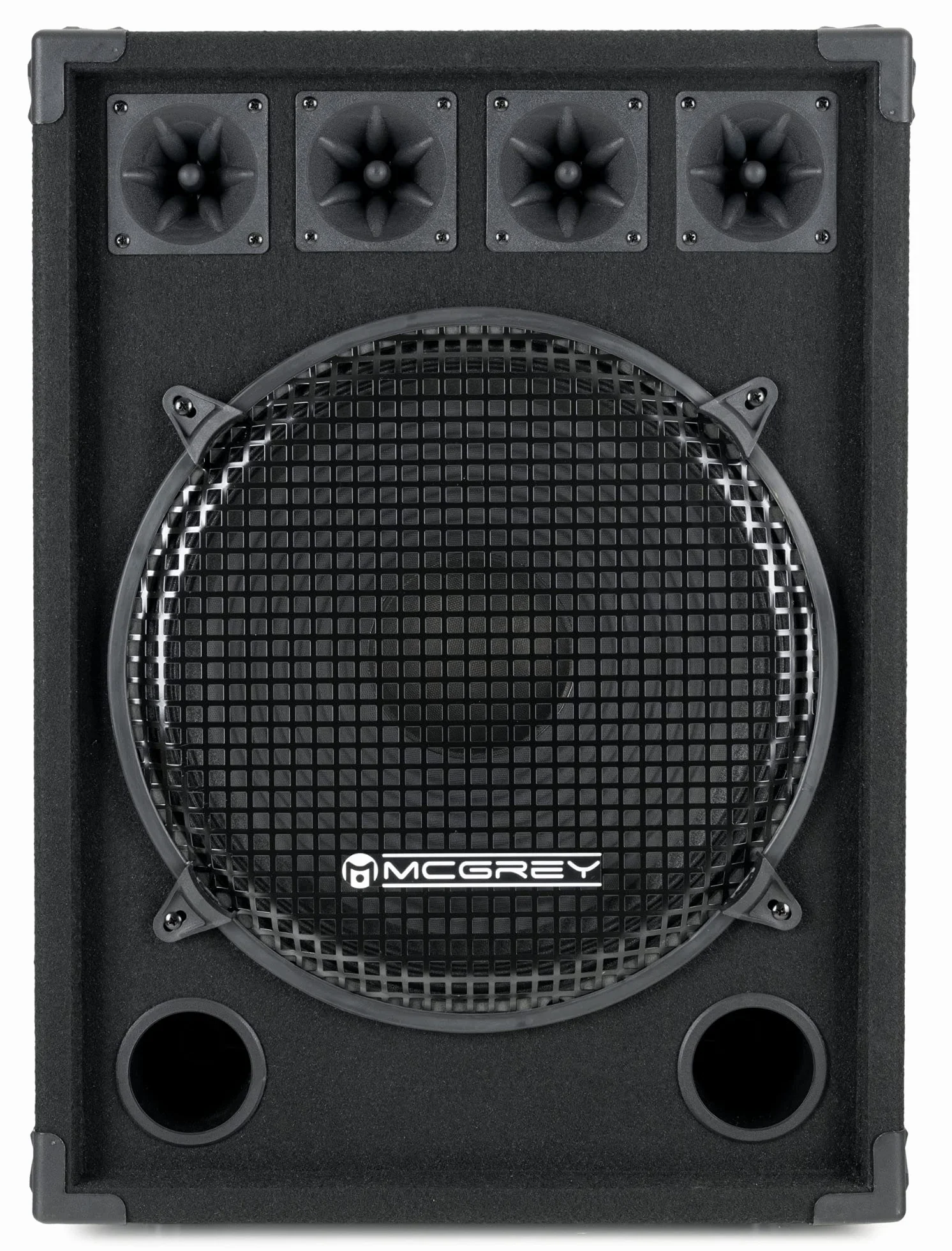 McGrey PA Komplettset DJ Anlage PowerDJ-2500 (System mit Partyboxen, Lautsprecher, 2X 800 Watt, Bluetooth-Endstufe, Verstärker, Lautsprecherkabel)