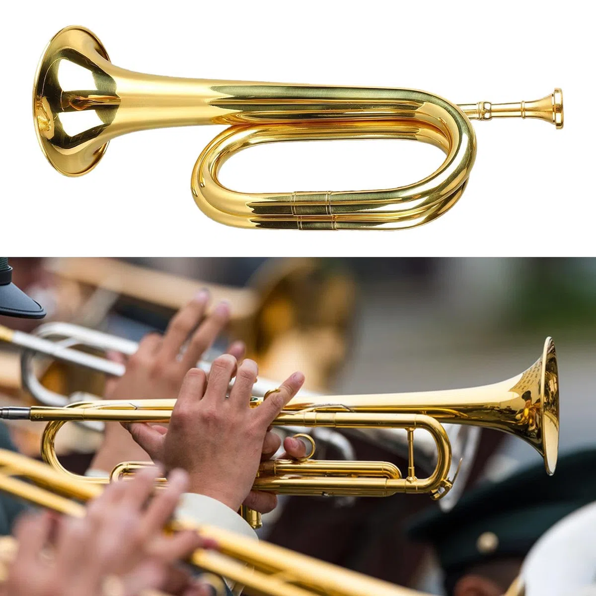 Trompete, Marschhorn, Leicht zu Spielendes Musikinstrument Aus Messinglegierung für Anfänger