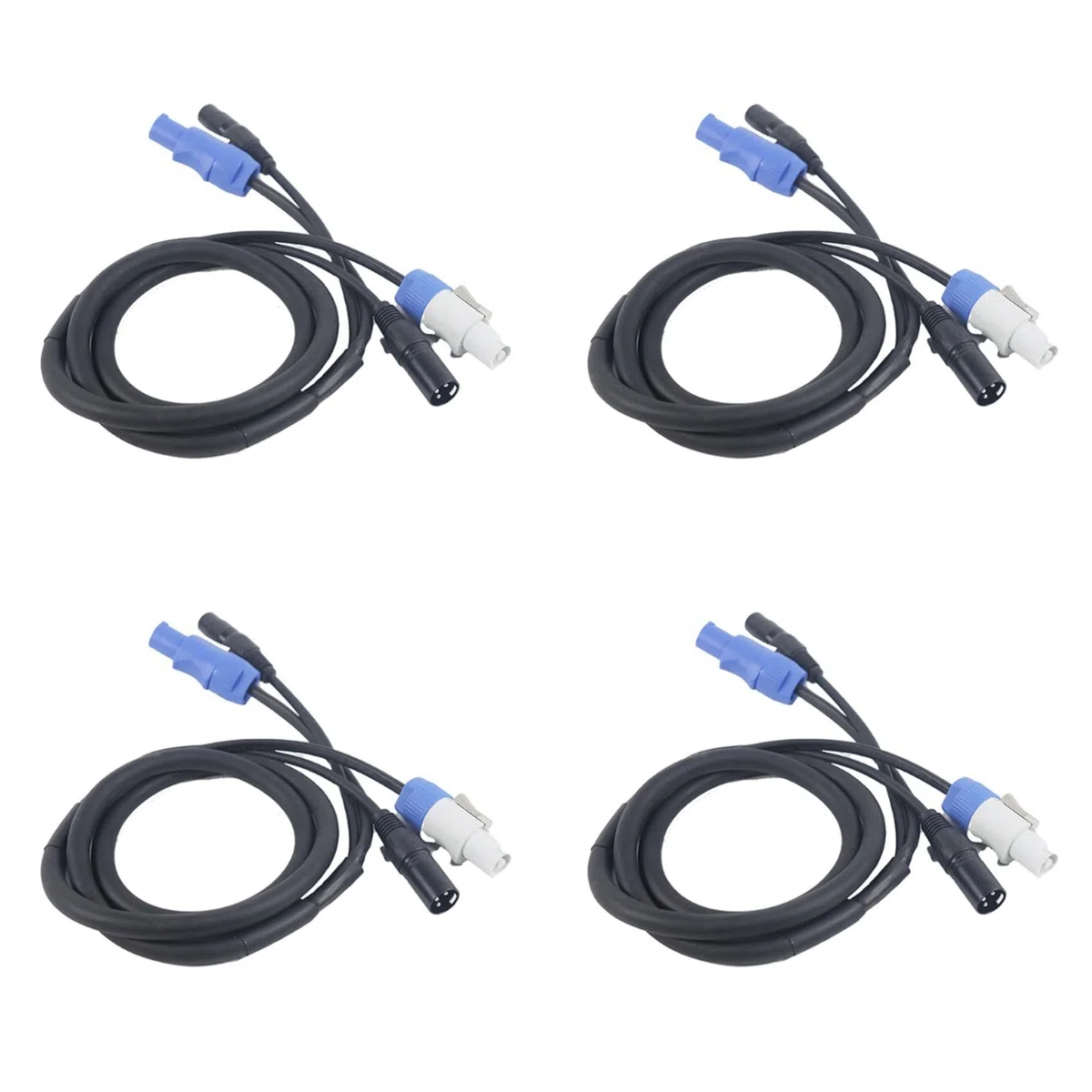 4X Powercon-Kabelkombination Aus Powercon-Stecker und -XLR-Signalleitung für Lichtstromanschluss Signalübertragung(A)