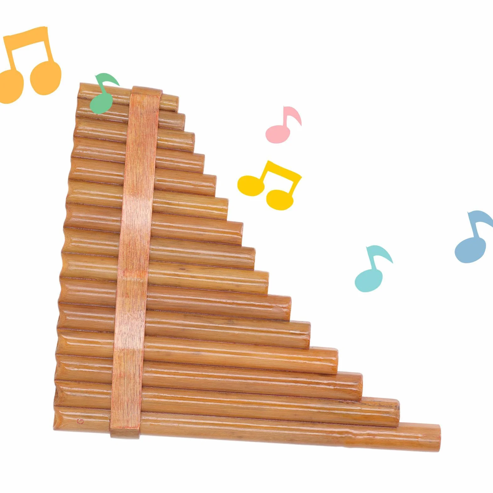 Panflöte 15 Pfeifen Tonart G Traditionelles Chinesisches Instrument mit Benutzerhandbuch Tragetasche