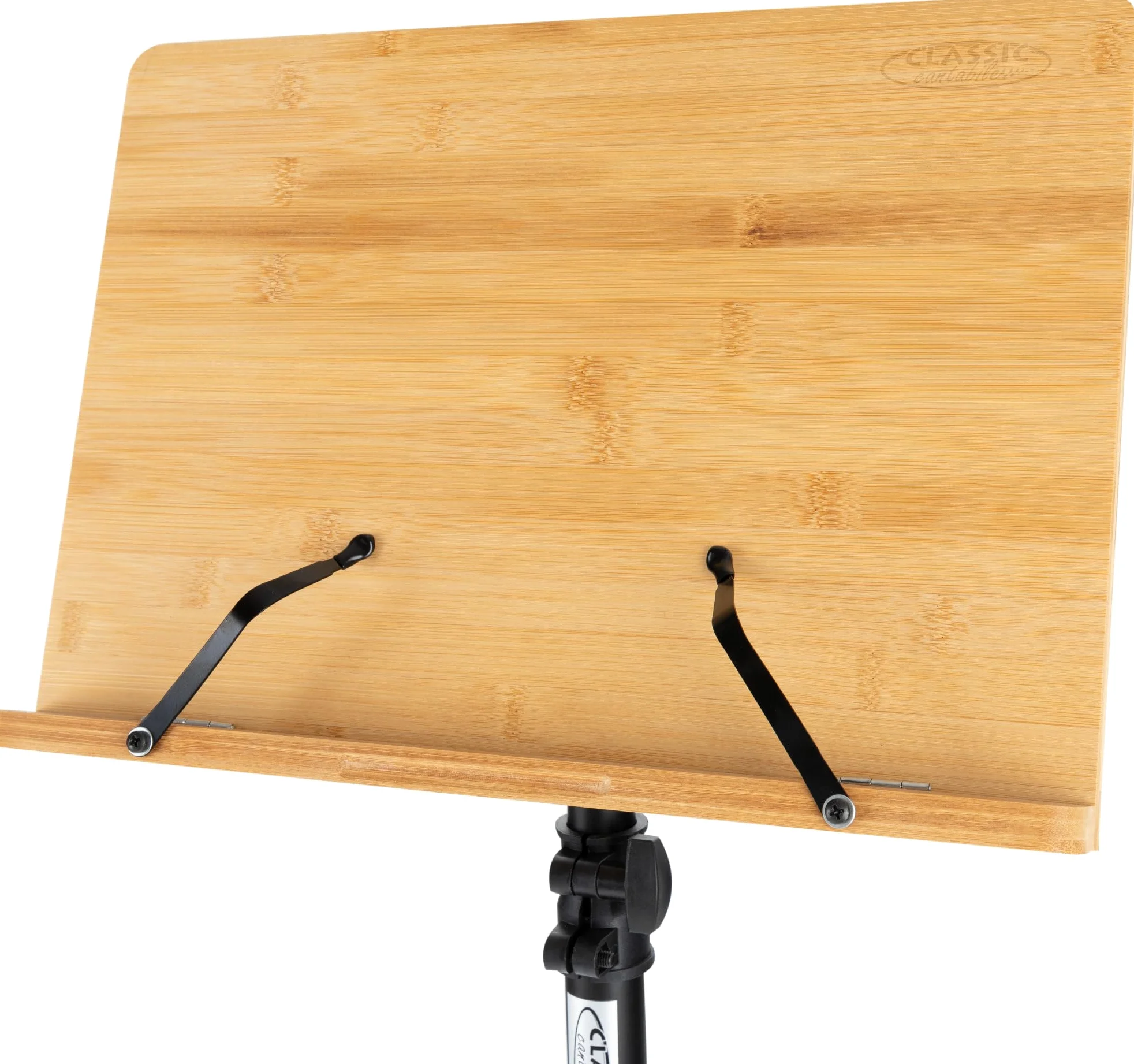 Classic Cantabile OSW-100 Tischnotenpult Bambus – Größe Ablagefläche: 33,3 cm x 22,3 cm – Kochbuchhalter, Lesehilfe für ein Buch, Smartphone, Tablet - Neigungswinkel in fünf Schritten verstellbar