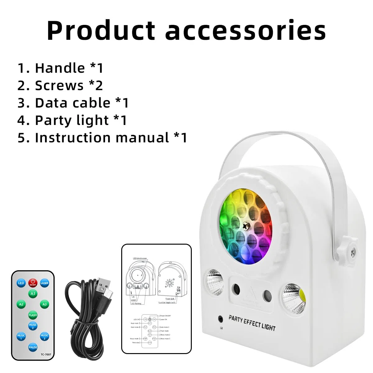 Disco-Partykugel-Licht, aus ABS-Material, mit Fernbedienung, dynamischem LED-Ambientelicht, DJ-Licht, geeignet für Familienfeiern/Partys/Hochzeiten/Bühnenbeleuchtung und andere Anlässe.