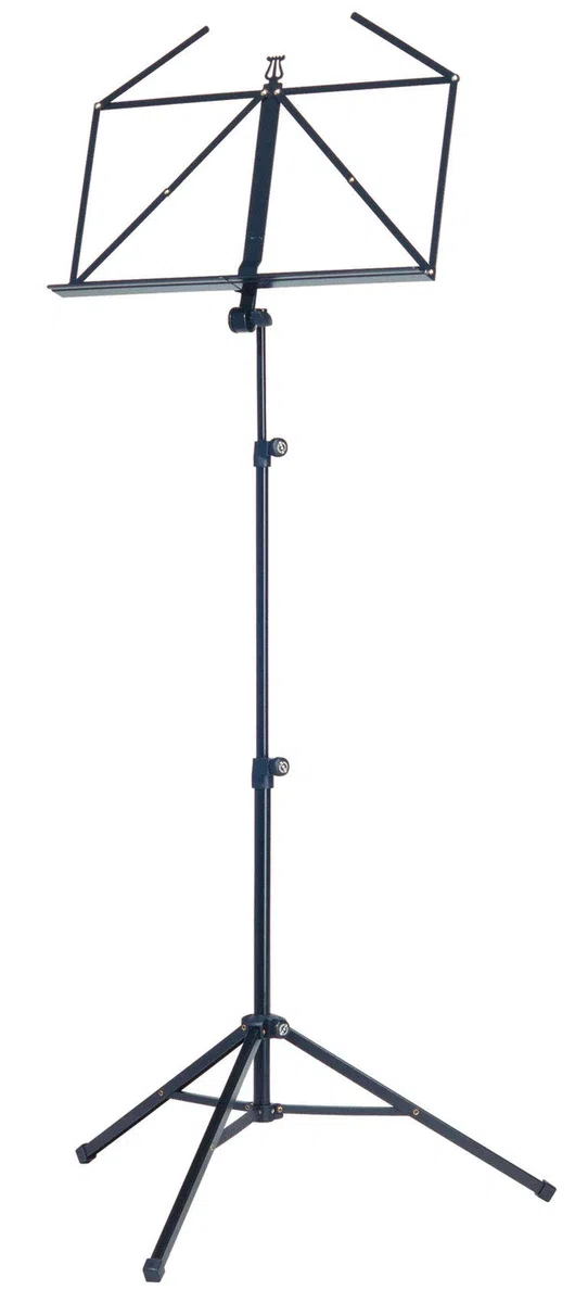 K&M 10065 Notenständer Set (ausziehbarer Notenständer mit Tragetasche) Schwarz