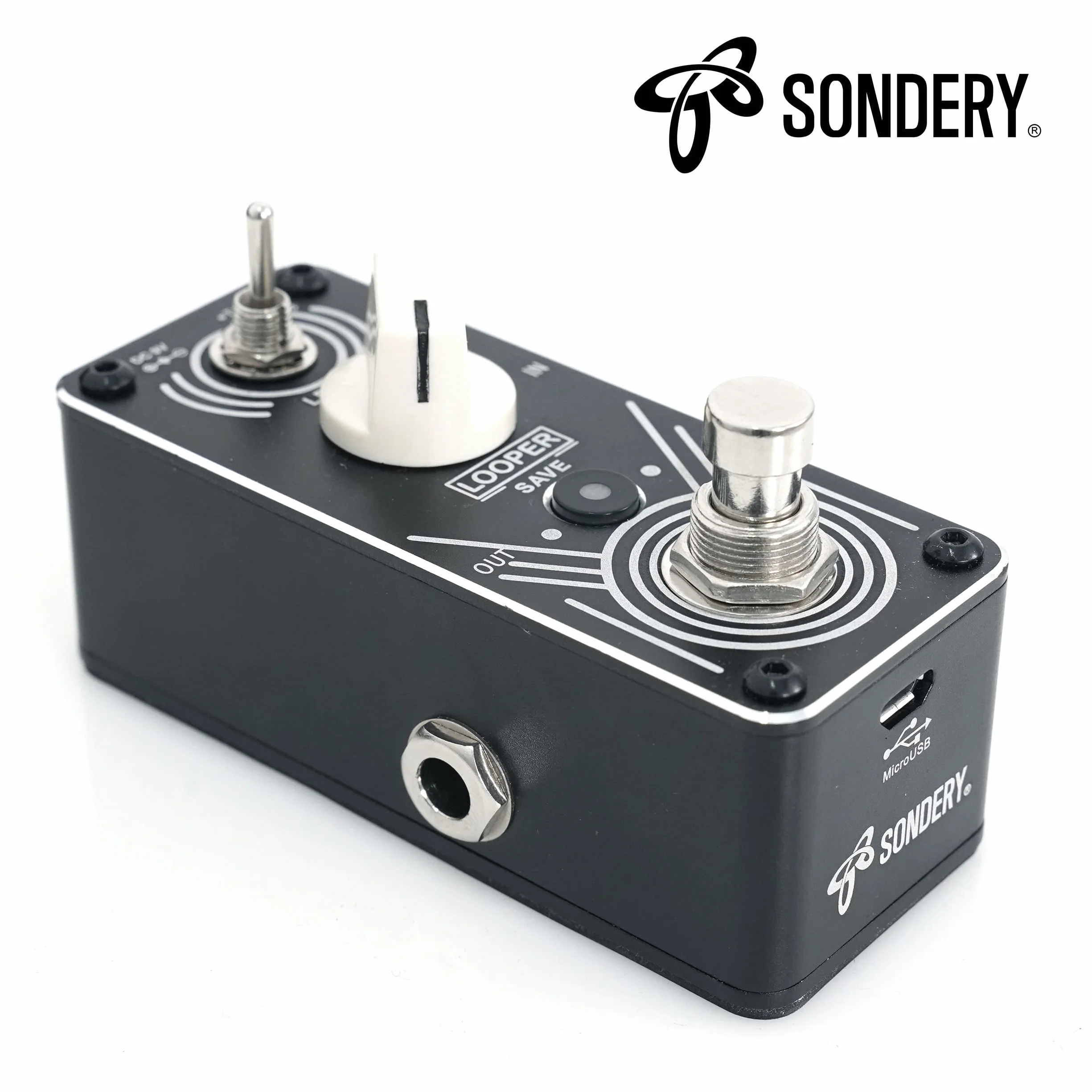 Sondery Triple Looper Pedal, Zugriff auf Upload/Download von Musikdateien von/auf 3 Tracks über beiliegendes USB-Kabel, jeder Track 30 Minuten Looping-Zeit, Loop Pedal Unlimited Overdubs Undo/Redo,