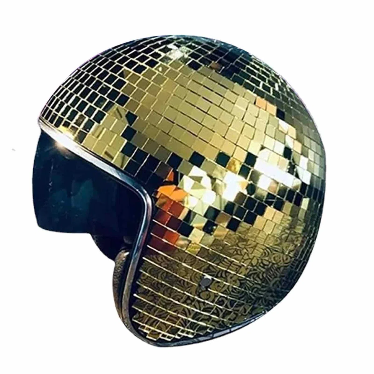 Discokugel Hüte, Disco Spiegel Hut, Glitzer Spiegel Glas Disco Ball Hut, DiscoKugel Spiegel Hut Mit Einziehbarem Sonnenschutz, Glas Disco Kugel Hut Für Club, Bühne, Bar(Silber)