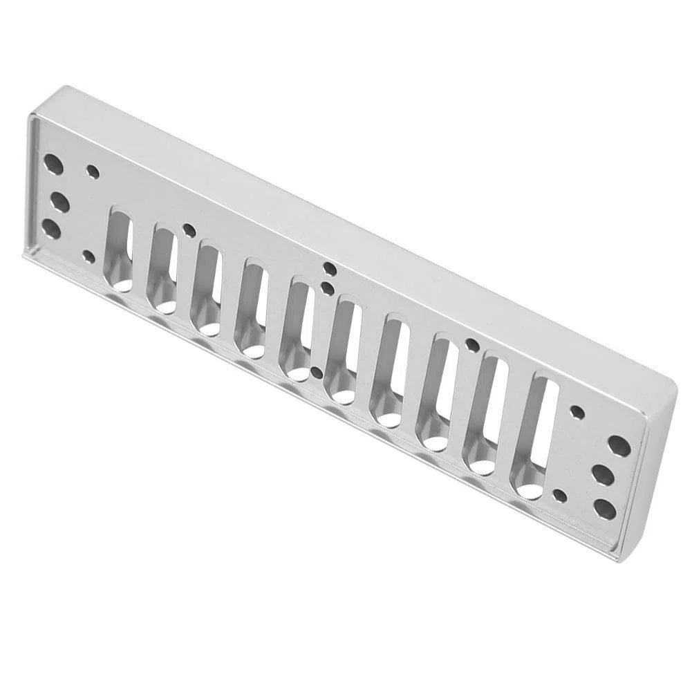 Mundharmonika-Kamm, Metall Mundharmonika-Kamm 10-Loch Blues Harp Comb Teil Kompatibel mit SP20 Harmonika-Zubehör aus Aluminiumlegierung(Silber)Zubehör für Blasinstrumente