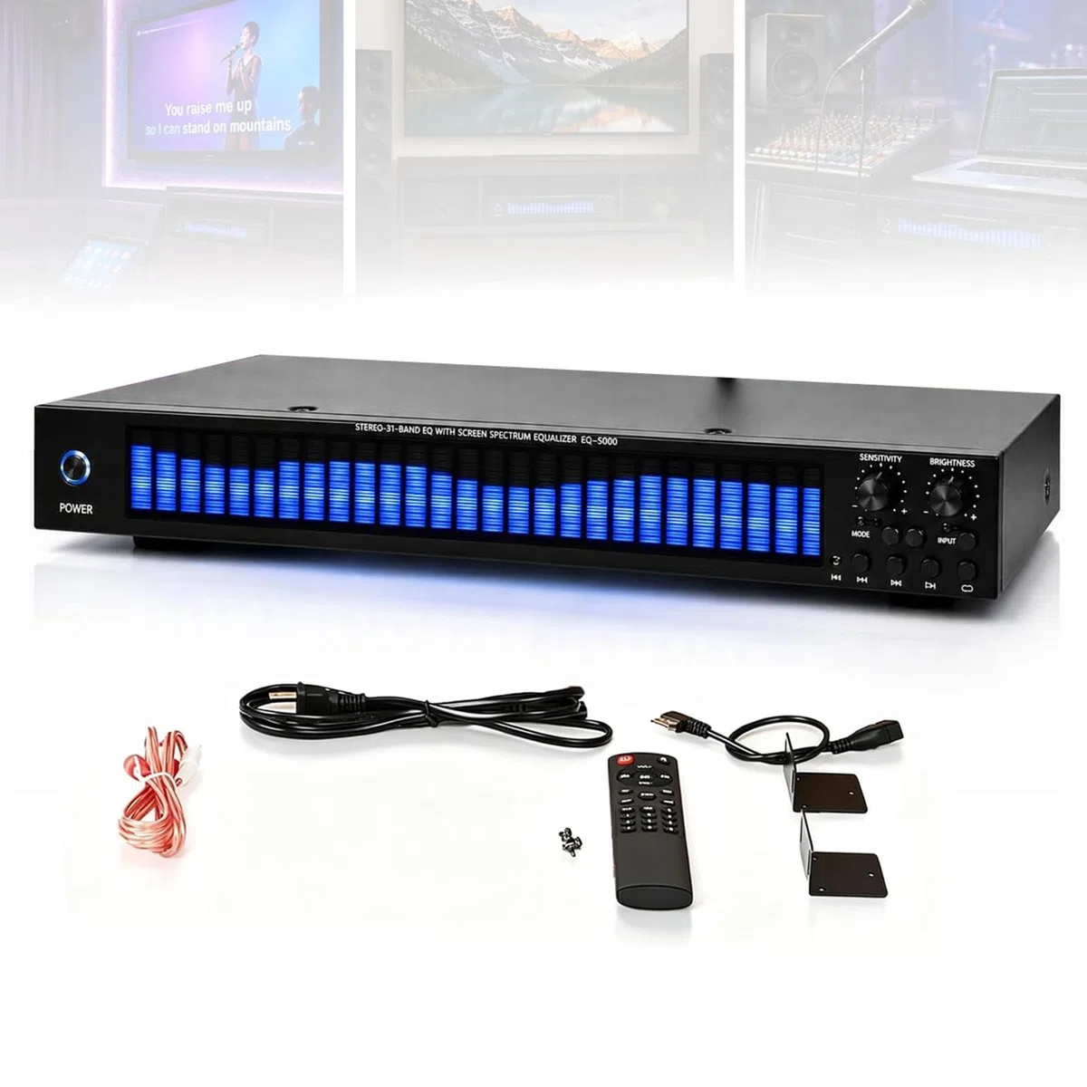 Stereo-Grafik-Equalizer (31 Bänder) Und Digitaler Audio-spektrumanalysator Für Den Rack-einbau – Mit Bluetooth 6.0, Multi-Mode-Steuerung, Optischer/koaxialer Dekodierung Fernbedienung