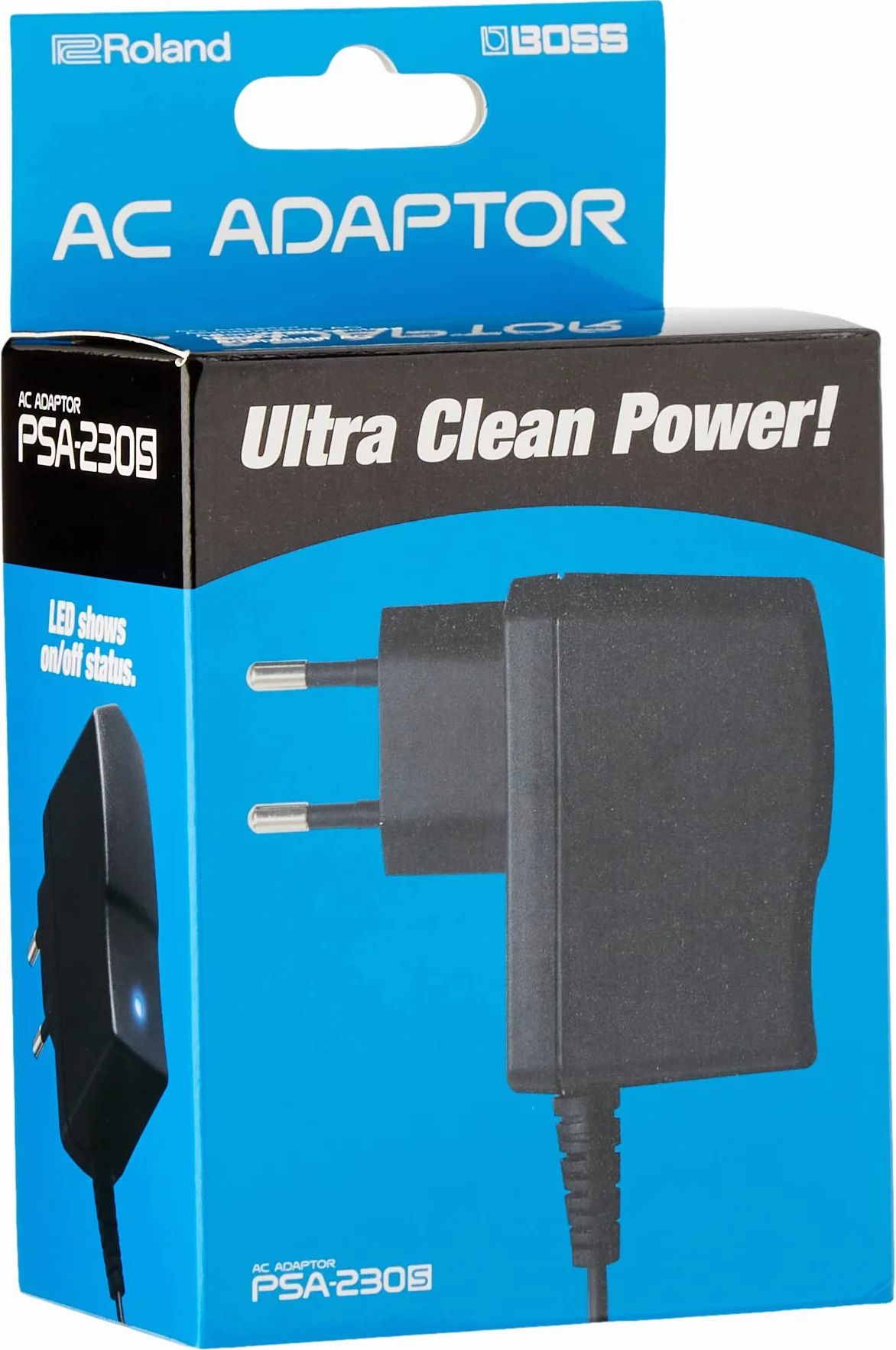 BOSS PSA-230S2 Power Adapter | Netzteil für BOSS Kompakt- und Twin-Pedale, Multieffekte und mehr | Erweiterte Kabellänge | LED-Anzeige für die schnelle visuelle Rückmeldung zum EIN/Aus-Status
