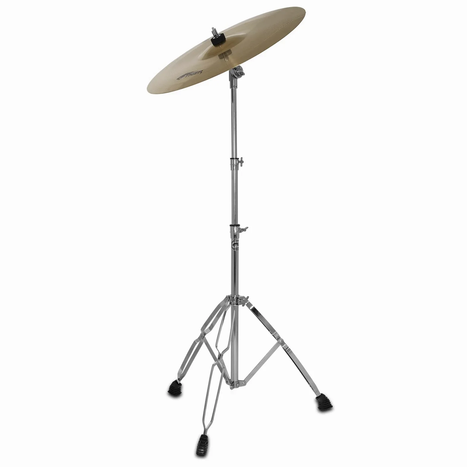 TIGER DHW14-CM Doppelstrebiger Aufrechter Cymbal-Ständer | Minimale Höhe: 70 cm, max. Höhe: 130 cm