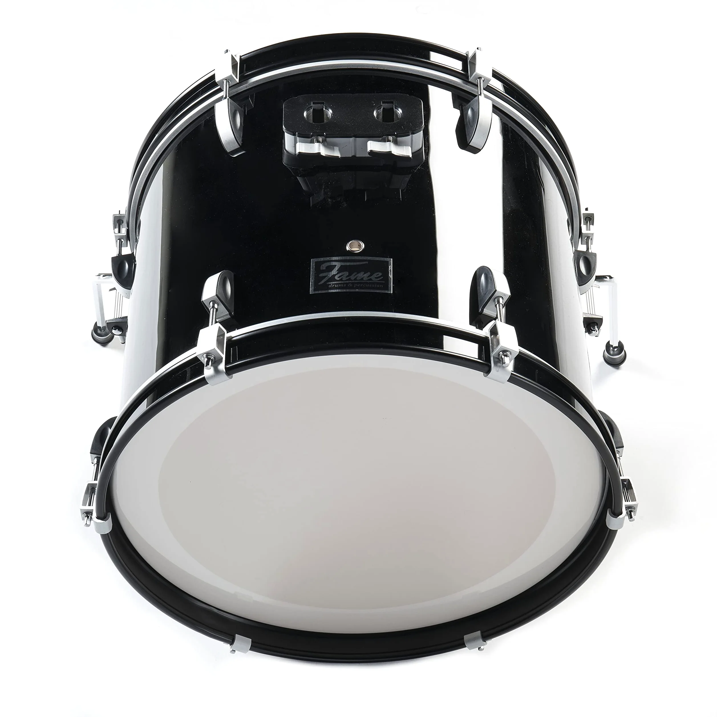Fame First Step Bass Drum 18"x14", Piano Black, Mischholz Kessel, Aluminium Hardware, Vorgedämpftes Fell, Robuster Stahlspannreifen, Ideal für Schlagzeug Anfänger"