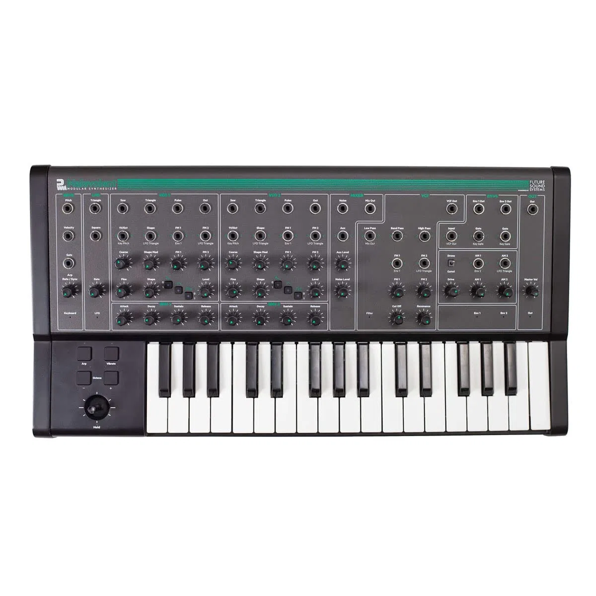 PWM Malevolent Synthesizer, vollanaloger, semimodularer Dual VCO Synthesizer