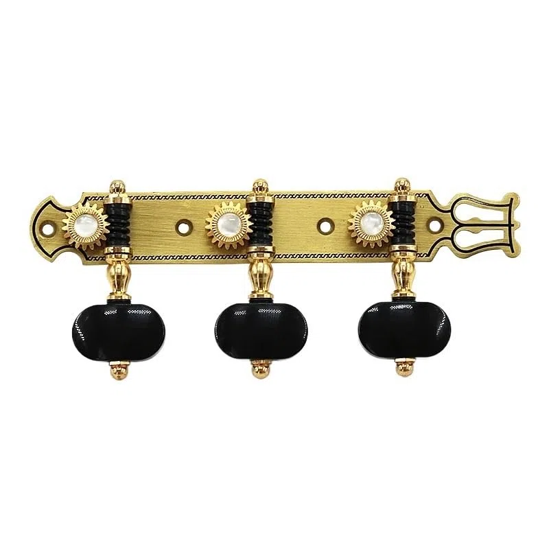 Gitarren-Stimmwirbel, Vintage-Stil, reines Kupfer, eingelegte Schale, klassische Gitarre, Stimmwirbel, Stimmwirbel 3L3R, 1 Set
