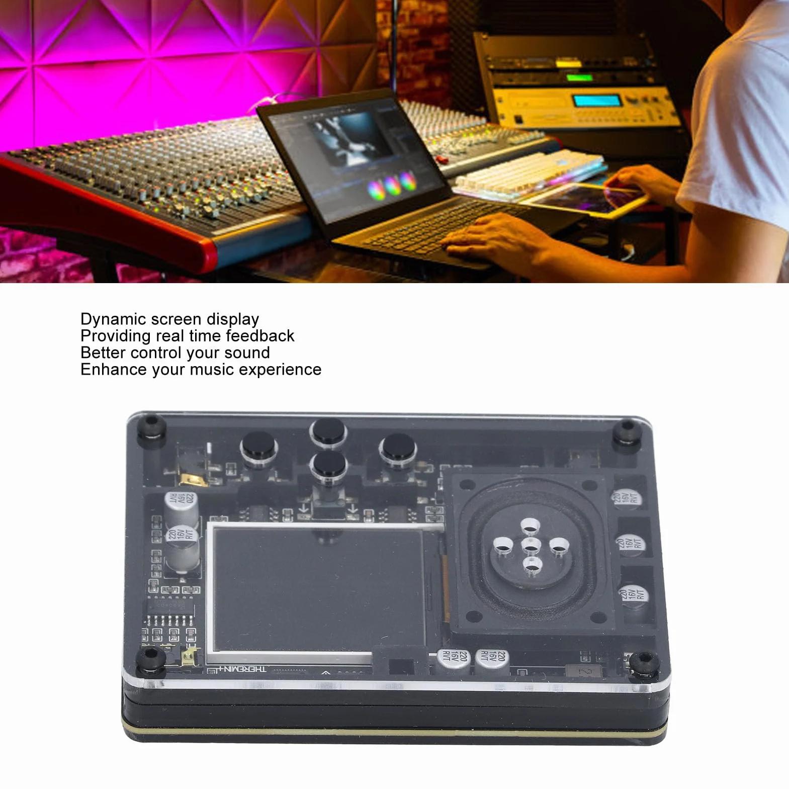 Mini-Theremin, Audio-Theremin-Kit mit Farbbildschirm und Mehreren Einstellbaren Stimmen, Kreatives Elektronisches Musikinstrument, Unterstützt 20 Instrumente und 70 Töne
