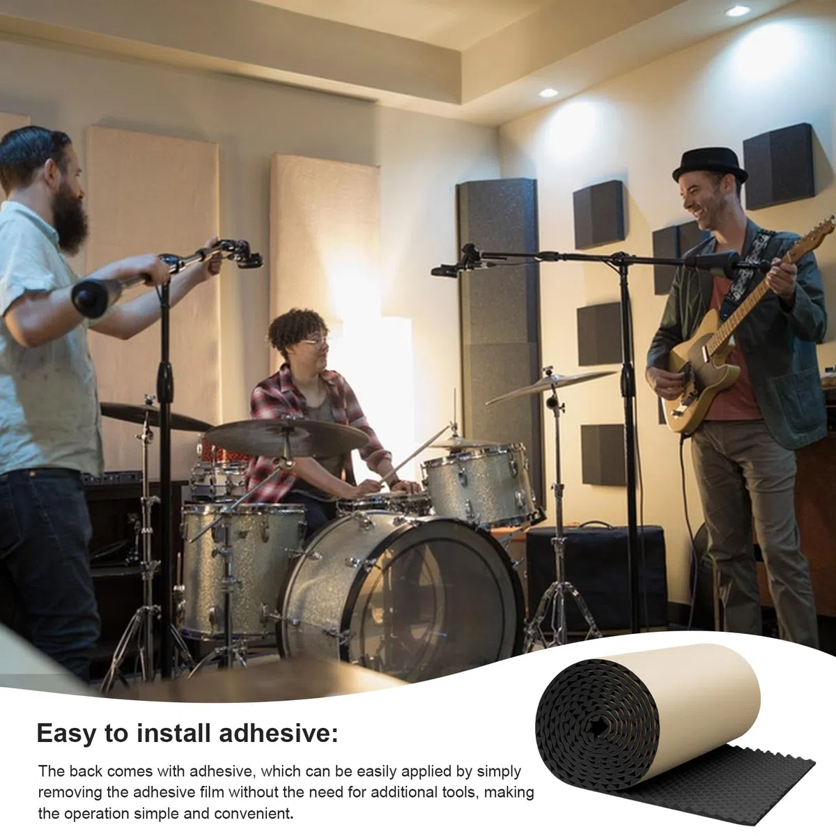 Selbstklebende Akustikbarriere Für Autostudios 100x50x1cm Akustikschaum Pads Selbstklebende Rückseite Schallschutzplatten Wasserdicht Feuchtigkeitsfest Schallschutzplatten Für Wände Schalldämmplatten