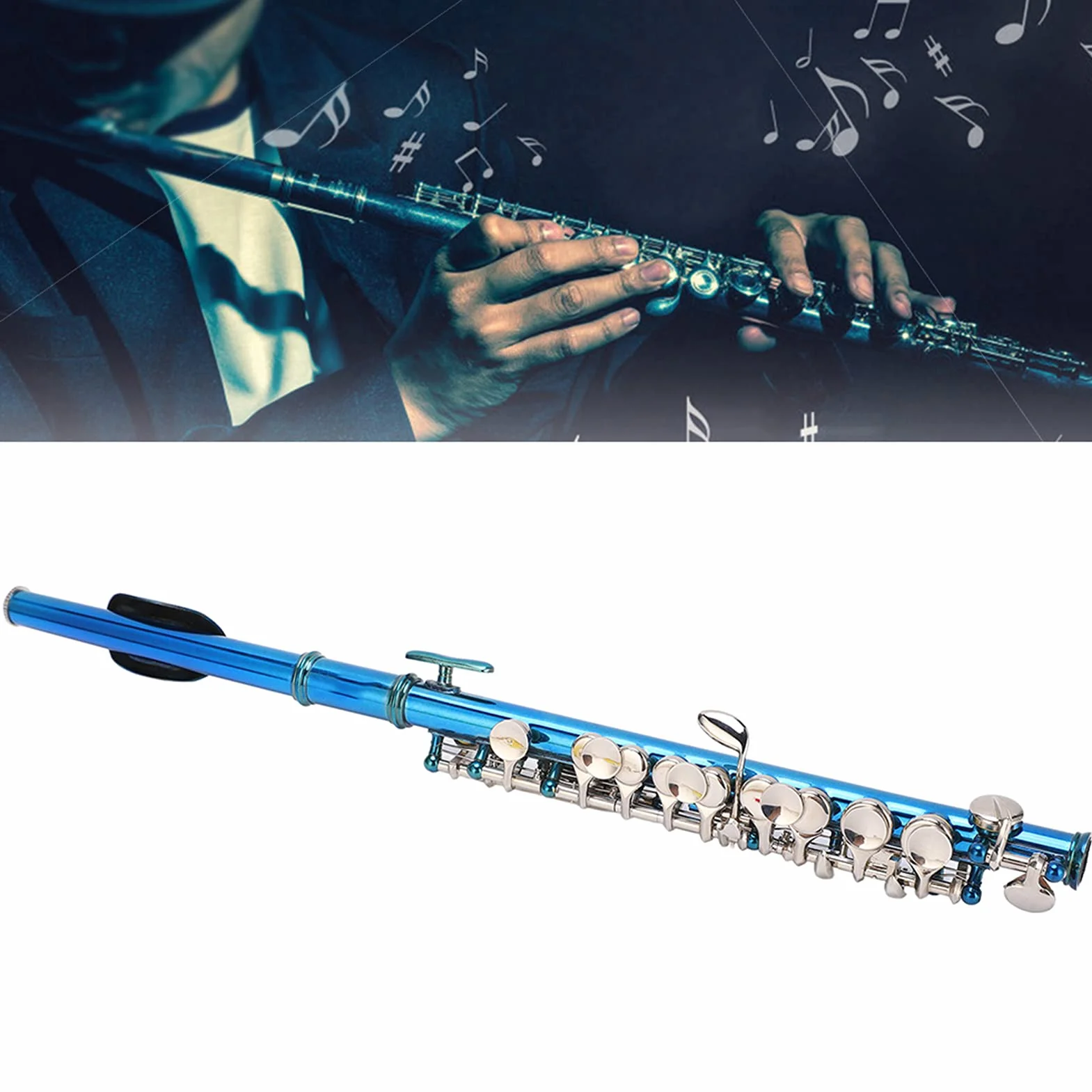 Piccolo-Flöte aus Cupronickel Blue Piccolo-Flöte hat EIN glänzendes Aussehen und eine einheitliche Farbe für Anfänger