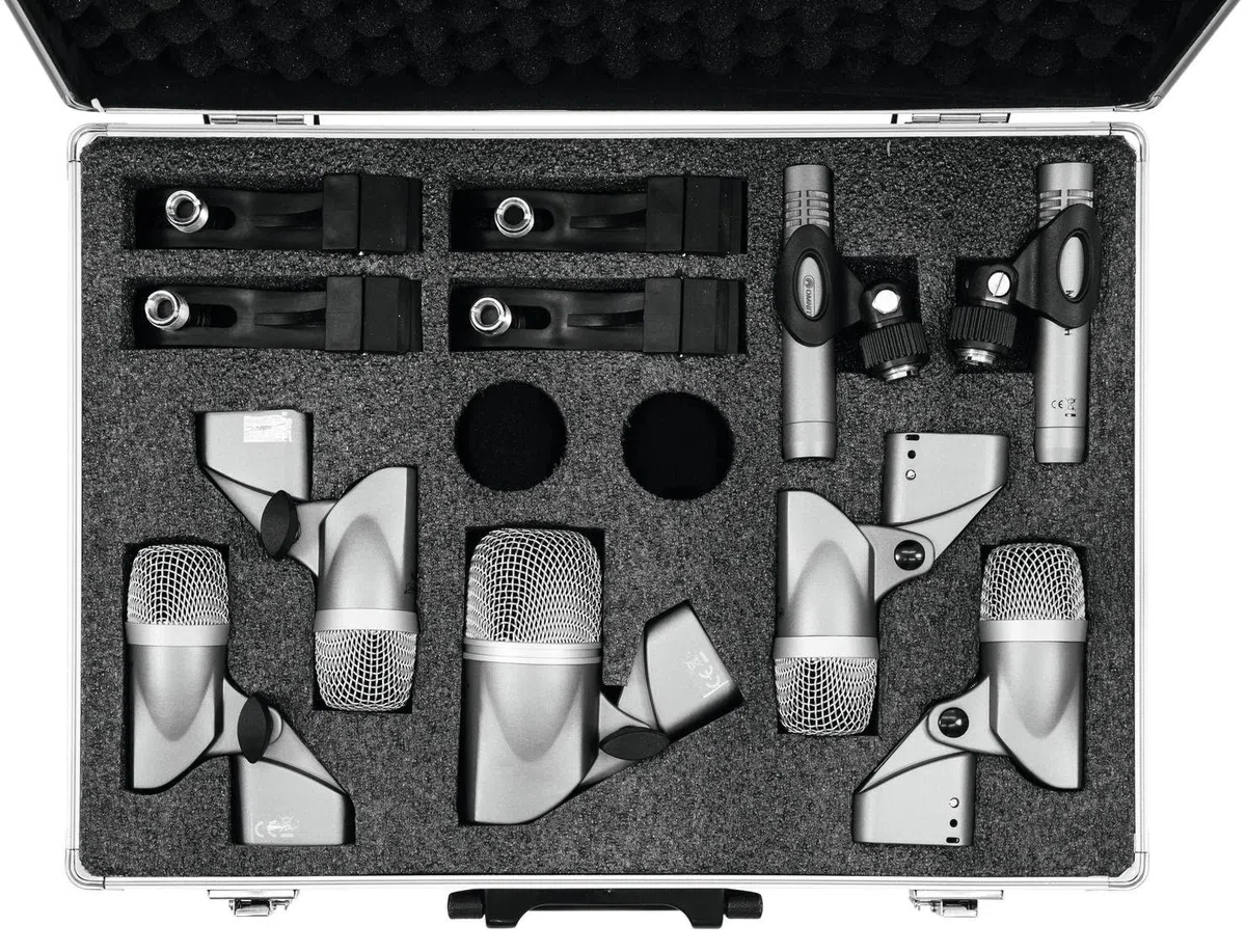 OMNITRONIC MIC 77-7LMH Schlagzeug-Mikrofonset | 7-teiliges Mikrofon-Komplettset für Drumsets