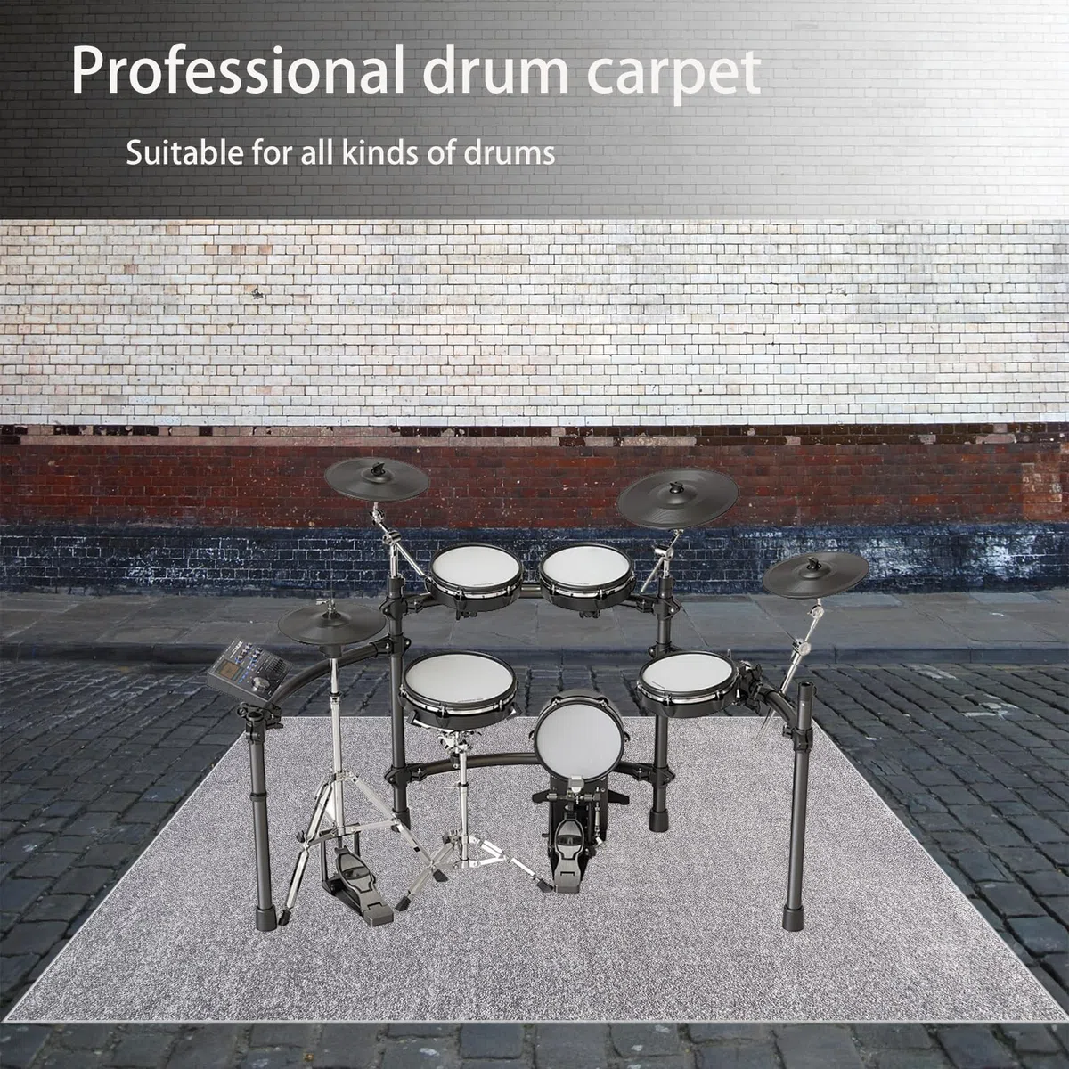 140 x 90 cm Schlagzeug Teppich Groß Schallschutzmatte rutschfeste Trommel Teppiche Drum Teppich Elektronisches Schlagzeug Antivibrationsmatten Professioneller Schlagzeugteppich