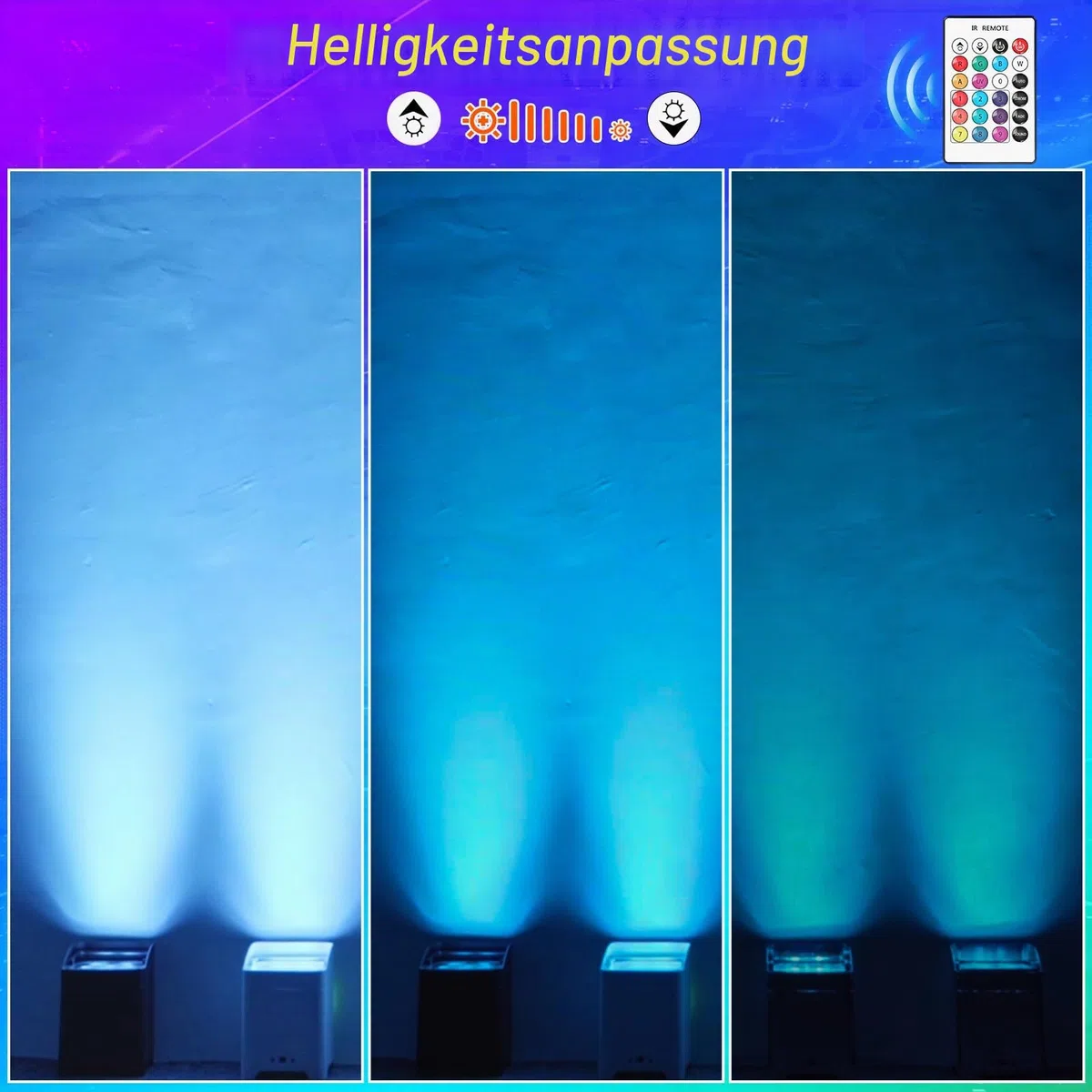 6er 108 W Akku LED Par Strahler mit wiederaufladbarer Flightcase, RGBWA+UV 16,77 Millionen Farben Batterie Bühnenlicht Uplight mit Fernbedienung/DMX/APP Discolicht für DJ Hochzeit Weihnachten