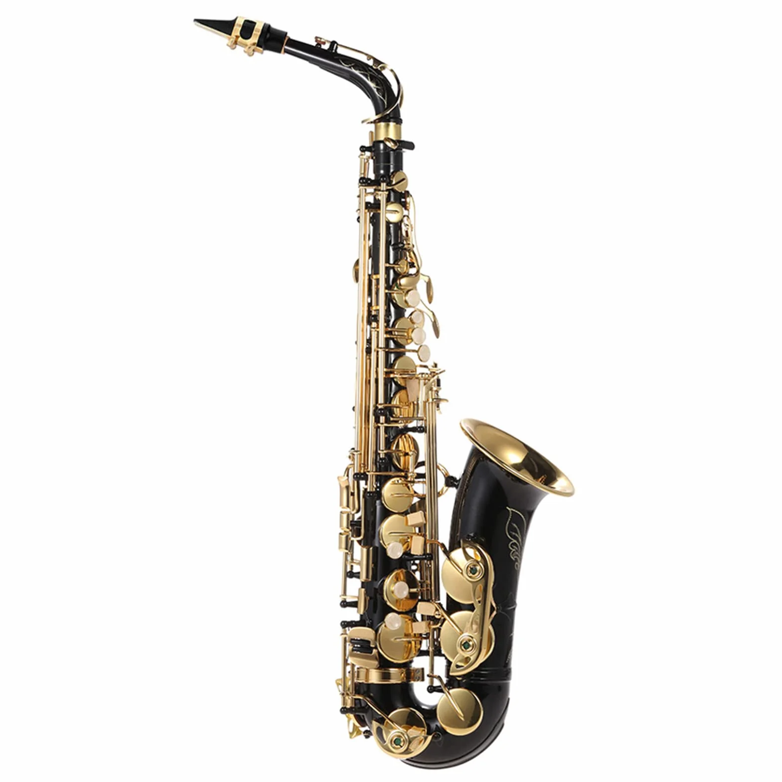 Btuty Eb Altsaxophon Messing vergoldet E-Flat Sax 82Z Schlüsseltyp Holzblasinstrument mit Reinigungsborste Tuch Handschuh Polstercase