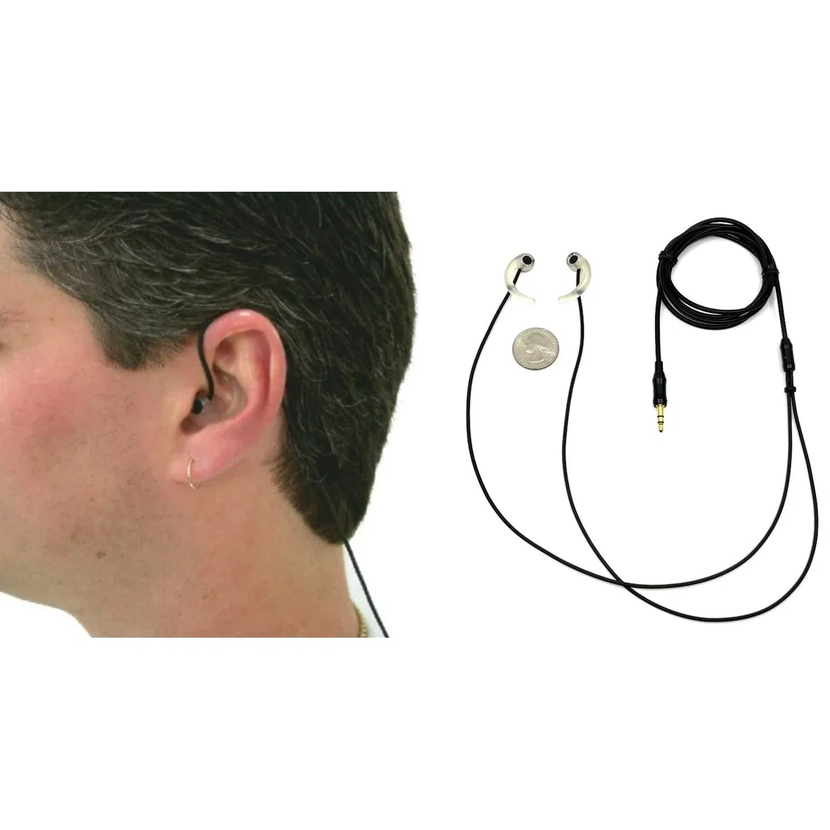 Sound Professionals Geräuscharme In-Ear-Mikrofone, hohe Empfindlichkeit, Schwarze Kabel mit geradem Stecker