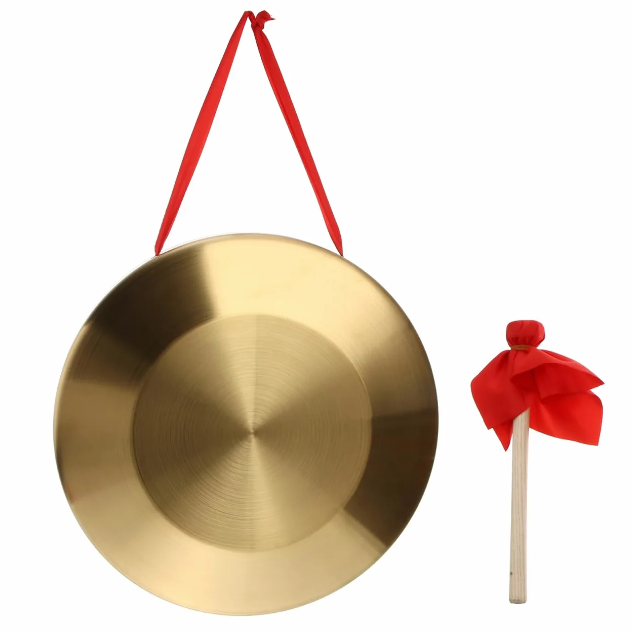 Gong mit Schlägel, Tam-Tam-Gong, traditionelles chinesisches Percussion-Instrument, Kupfer dekorativer Chau-Gong für Zuhause, Büro, 32 cm