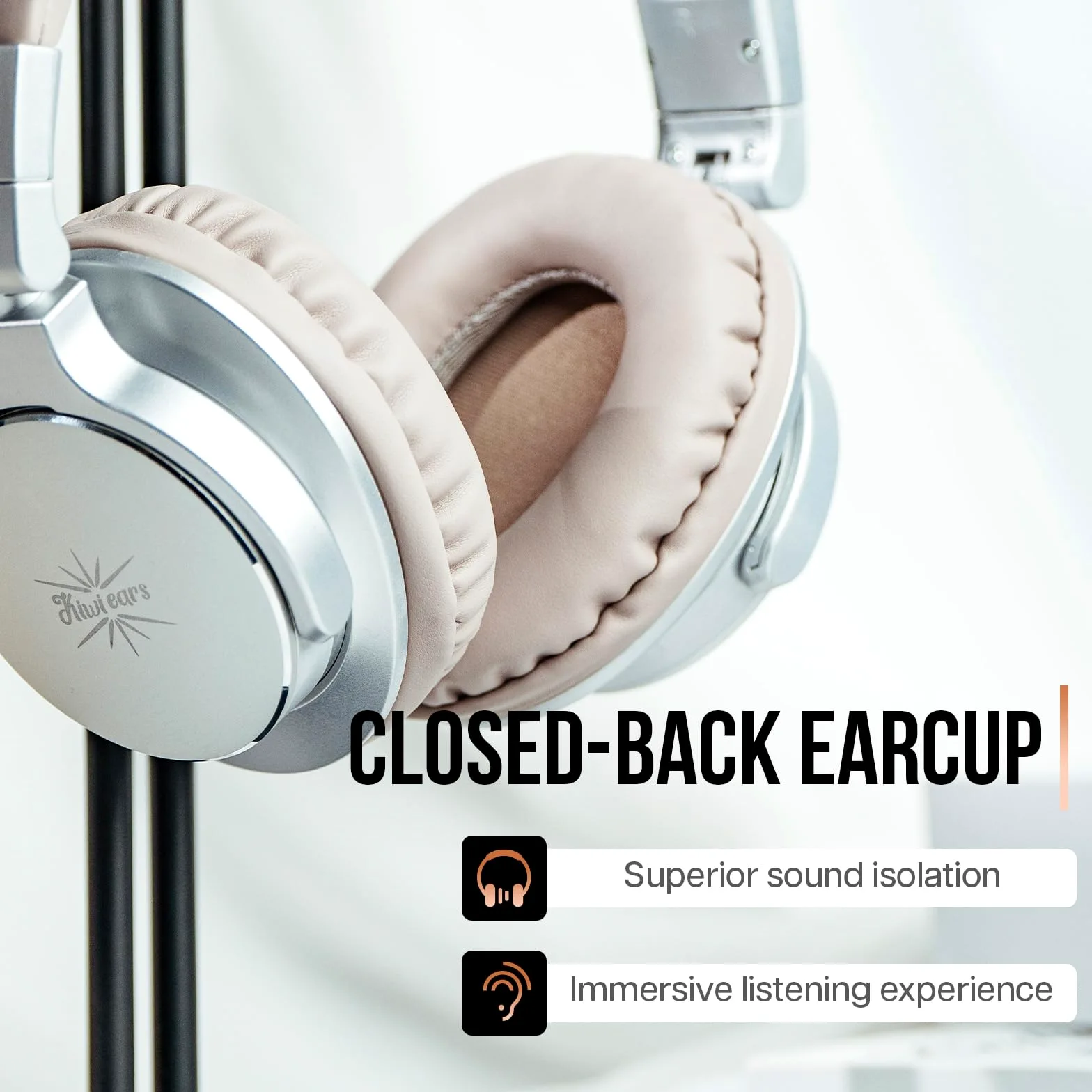 LINSOUL Kiwi Ears Division Offenes Ohr Kopfhörer, 40mm Dynamischer Treiber Monitoring Kopfhörer, Kabelgebundenes Gaming Kopfhörer, DJ Kopfhörer für Professionelle Musiker Ingenieure (Silber)