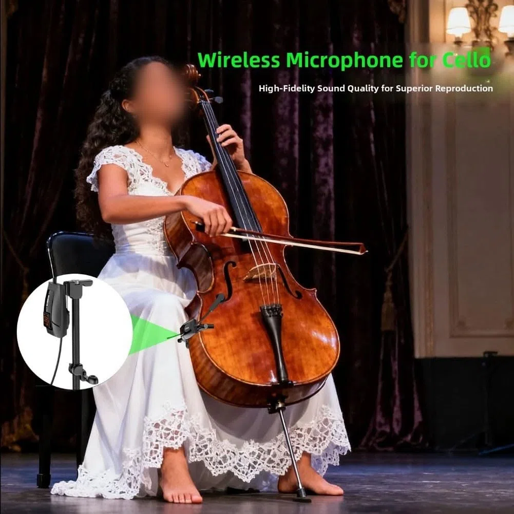 UHF Wireless Violine Mikrofon System Clear Sound M-10 für Musiker Cello Drum Piano Verlustfreie Audioübertragung Performance