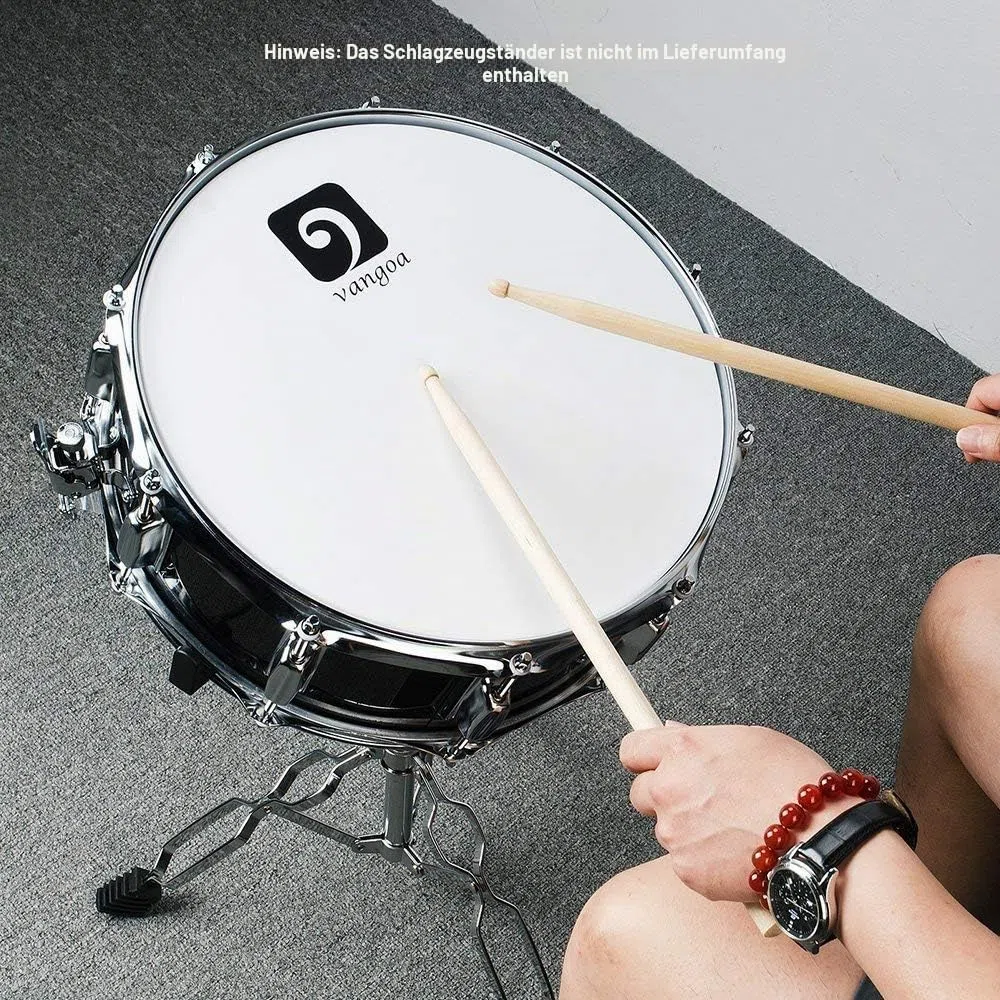 Vangoa Snare Drum 14 Zoll Ahornholz Cavity Kleine Trommel Akustik Schlagzeug Snaredrums mit Snare Drähten, Geeignet für Profis, Studenten und Anfänger