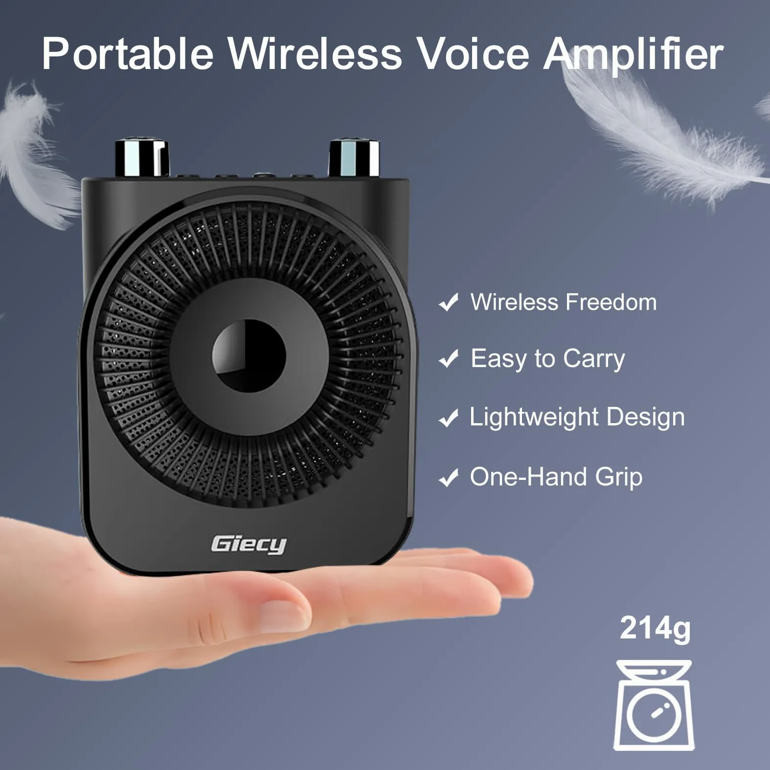 Sprachverstärker mit kabellos UHF Headset-Mikrofon, 2600mAh Akku, Lange Betriebszeit, freihändig für Lehrer, Führungen, Outdoor-Aktivitäten
