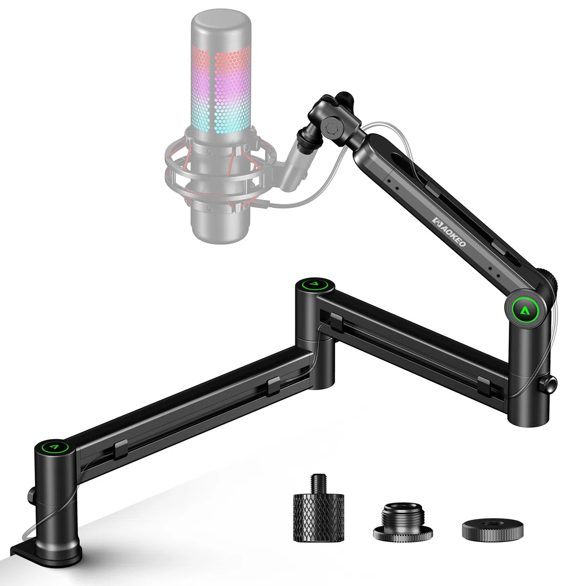 Mikrofon Arm,Aokeo AK-58i Niedriges Profil Mikrofon Ständer Arm für HyperX QuadCast,SoloCast,Elgato Wave,Shure SM7B,Blue Yeti,Blue Snowball,Broadcast,Studio Programm Aufnahme