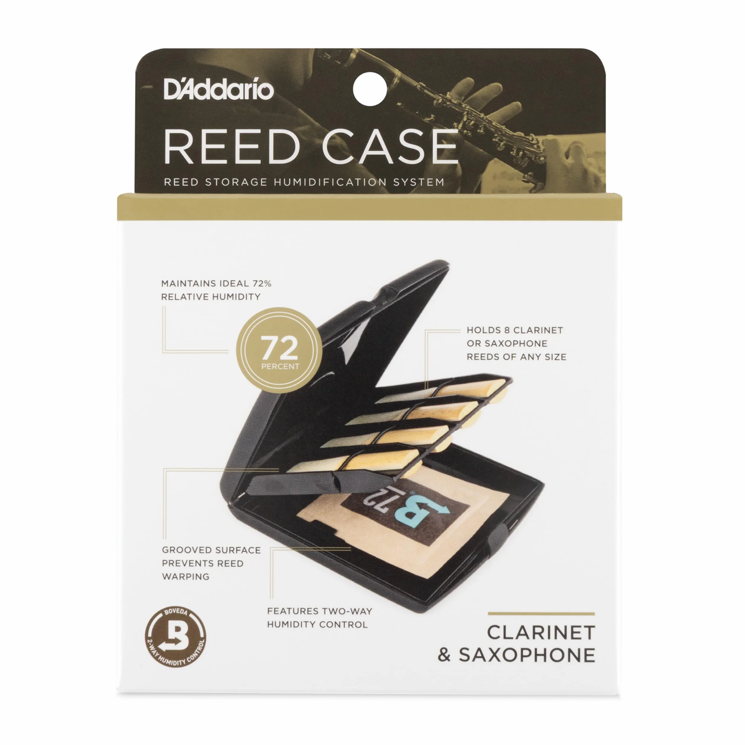 Rico RVCASE04 Vitalizer Blattetui Universal für Klarinetten und Saxophonblätter