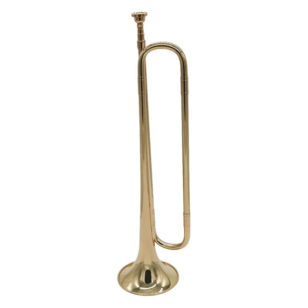 Btuty Trompete, Messingmaterial mit Ausguss, für Schulband/Militär-Orchester, für Anfänger/Studenten/Berufstätige, Militär-Signalhorn-Trompete, Kavallerie Trompete Instrument Bugle Horn