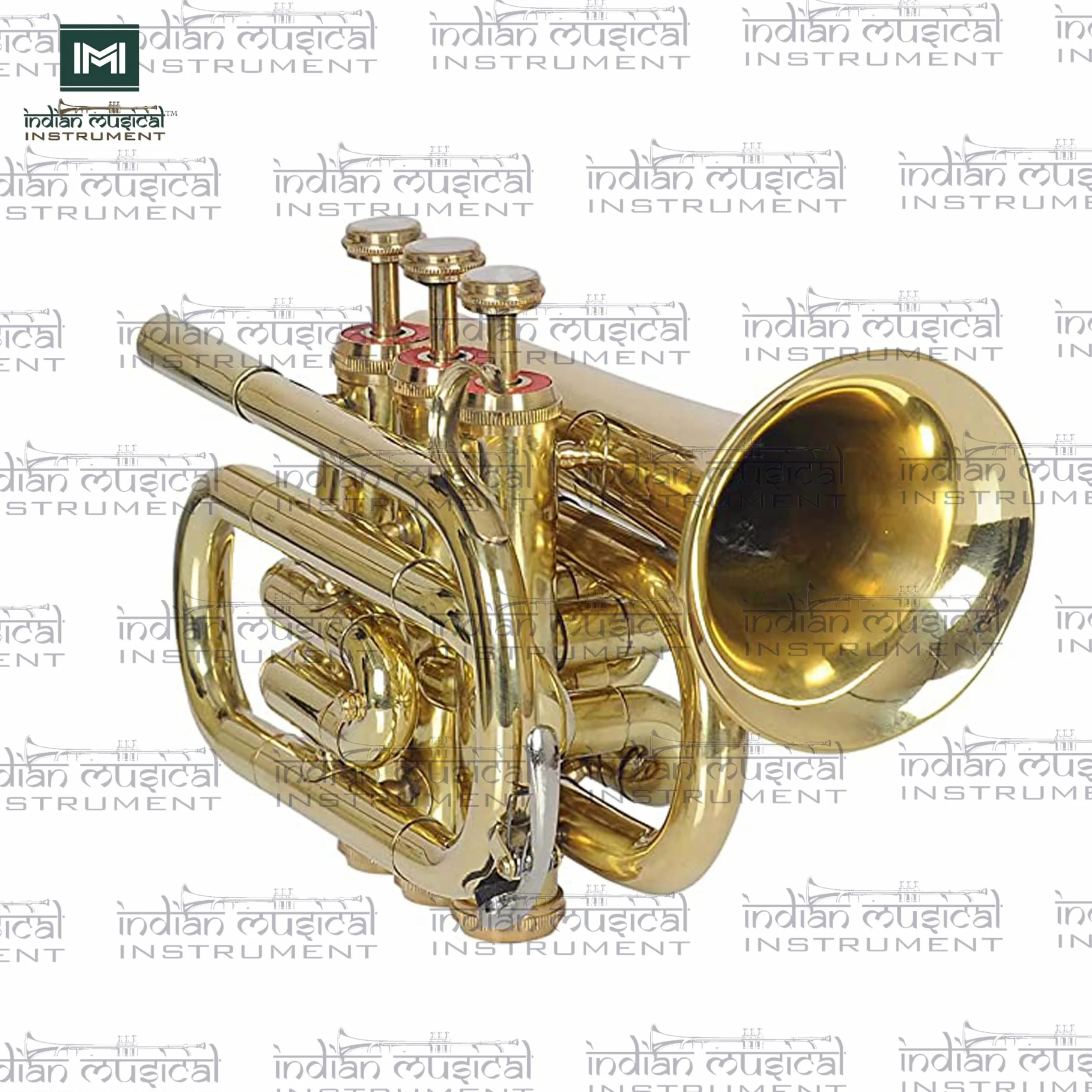 Pocket Trompete Bb Pitch inkl. Mundstück und Tragetasche (Gold)