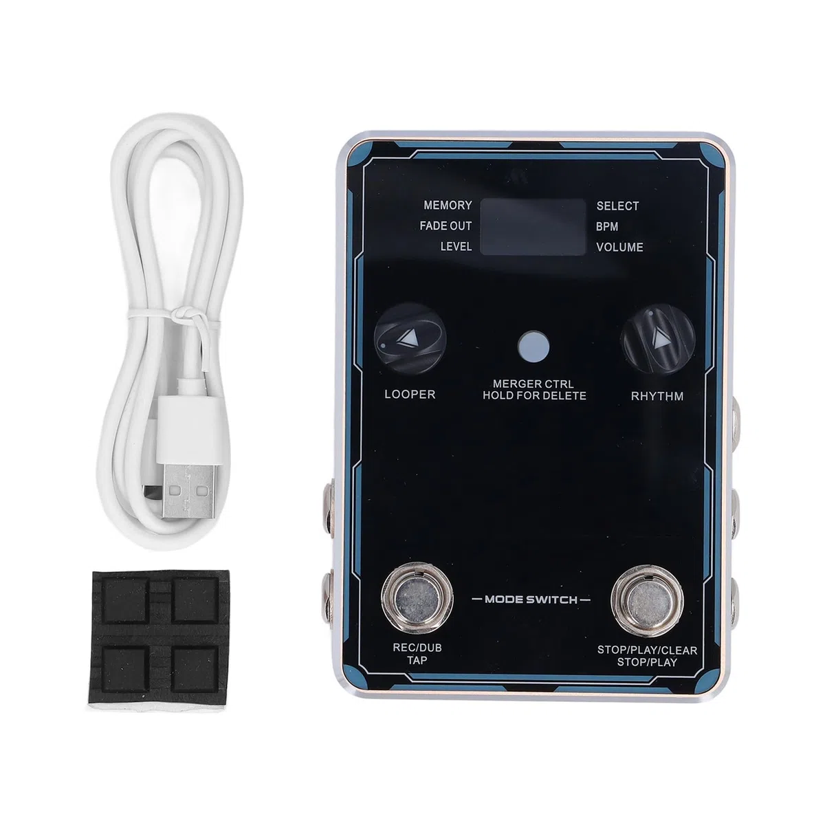 Gitarren-Looper-Pedal, 160 Minuten Looping-Zeit, Loop-Pedal, Multifunktionales Looper-Gitarren-Effektpedal für E-Gitarre