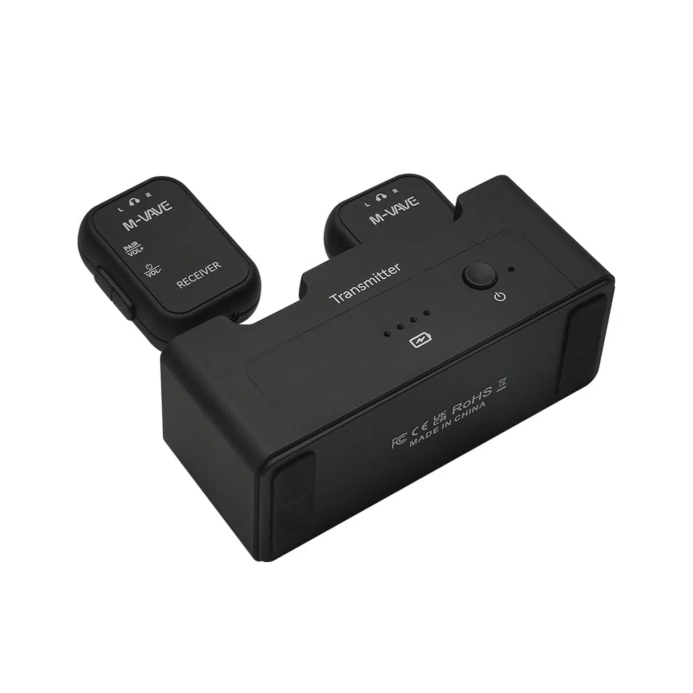 M-Vave WP-12 – Kabelloses In-Ear-Monitorsystem – 2,4 GHz, 24 Bit/48 kHz Audioübertragung, 30 m Reichweite, Lange Akkulaufzeit, mehrere Modi