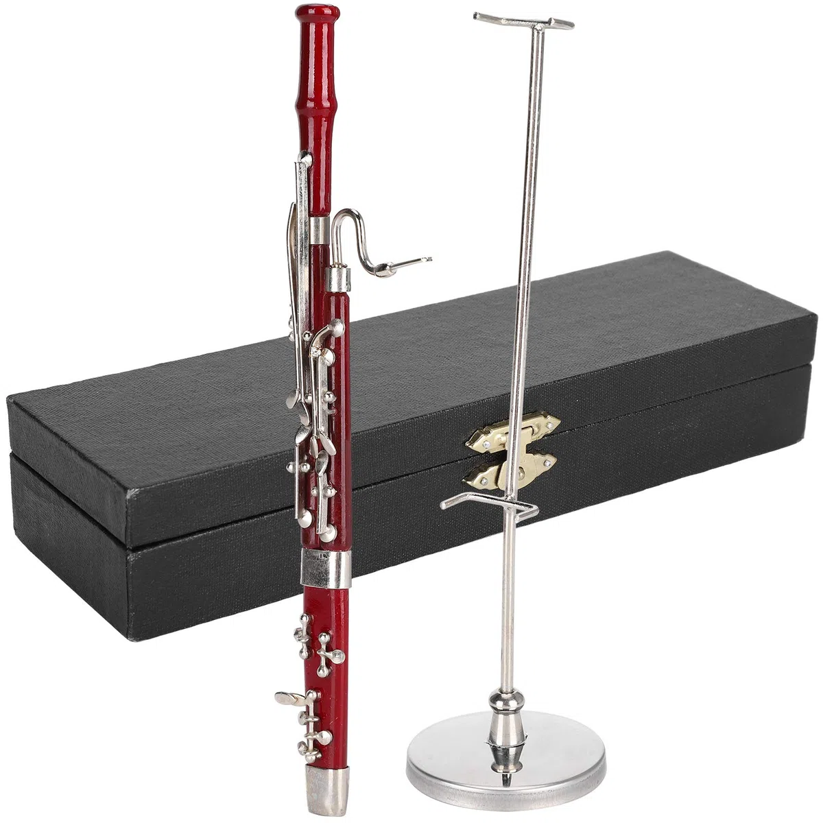 Qcwwy Fagott Ornamente, Burgund Fagott Ornament Dekoration Miniatur Dekoration Mini Musikinstrument Modell Handwerk 17cm