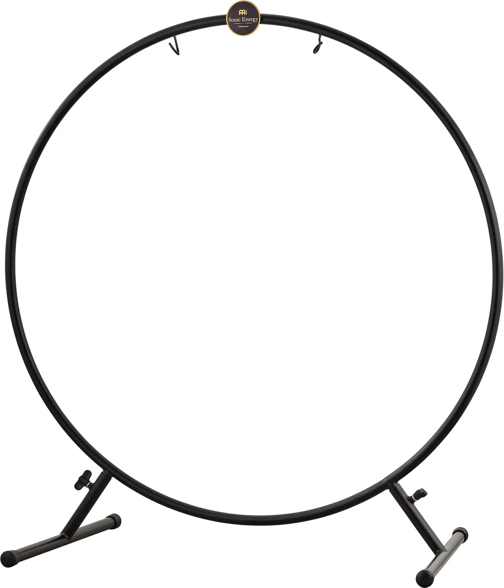 Sonic Energy Gong Ständer Rund – Zubehör für Gongs und Tam Tams bis 80 cm – Pulverbeschichteter Stahl, schwarz – Mit Standfüßen (TMRGS1)