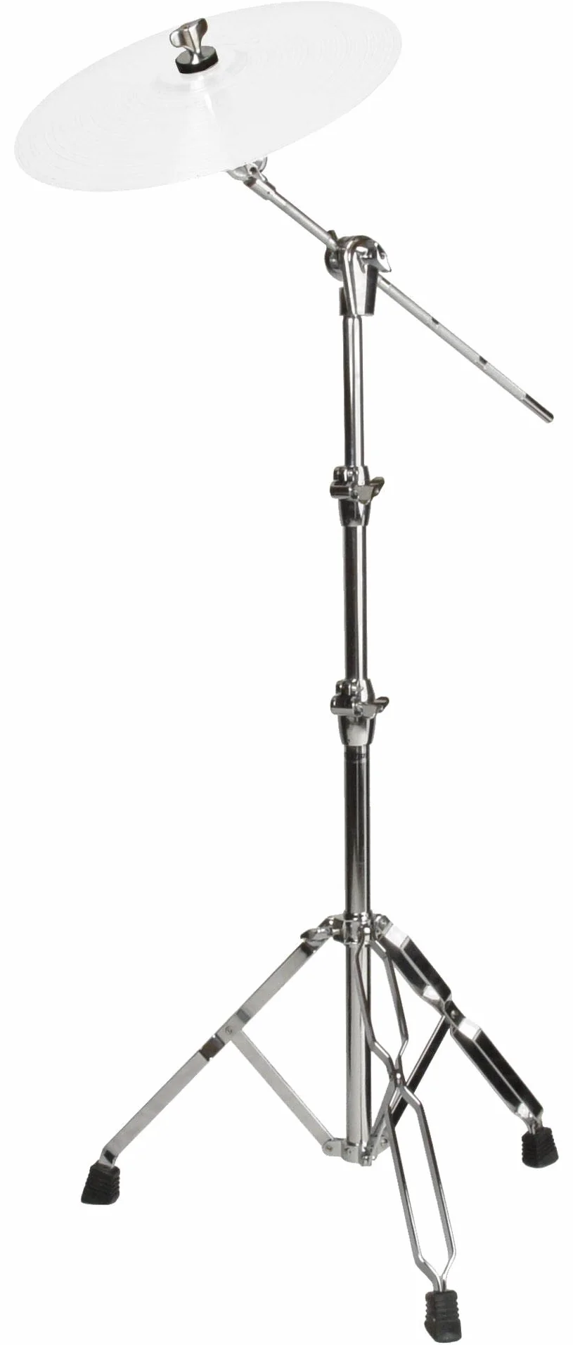 XDrum Beckenständer Pro mit Galgen - Cymbal Boom Stand für Schlagzeug - höhenverstellbar 85 bis 190 cm - versenkbarer 40 cm Galgen - doppelstrebig - Memory Locks - 5,2 kg - Chrom