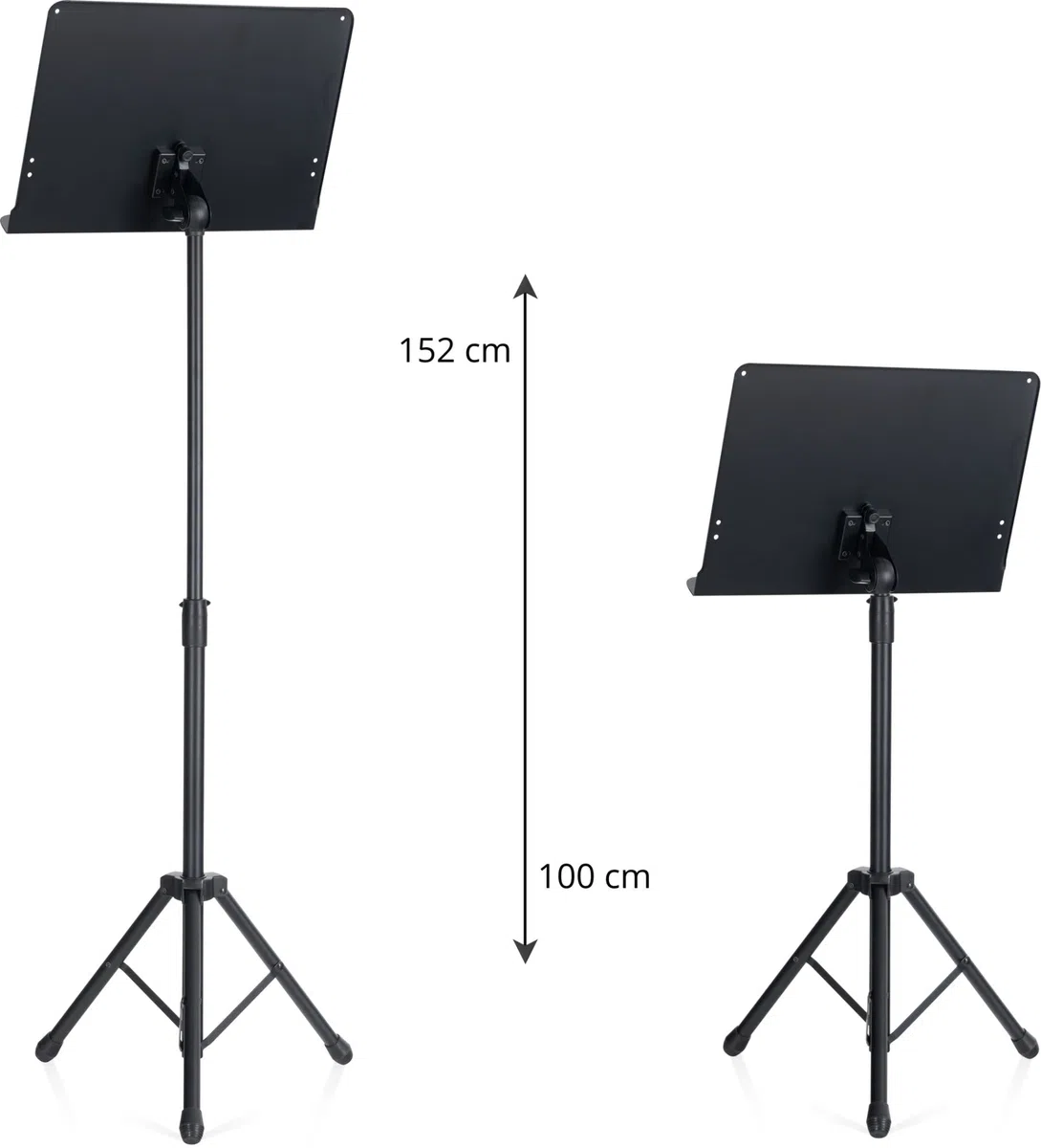 Pronomic OS-01C Orchesterpult (geschlossene Notenauflage, mit Notenklemmen, platzsparend, stufenlos, Prismenverbinder) Schwarz