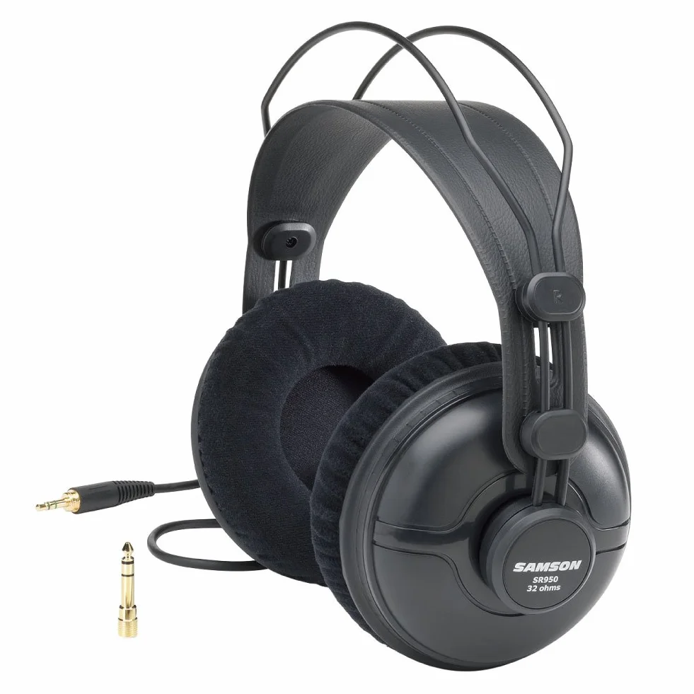 Samson SR950 Professioneller Studiokopfhörer, schwarz, Medium