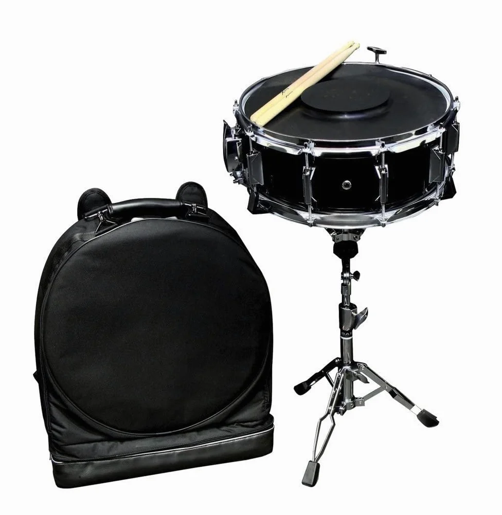 GEWA Snaredrum Starter Set 14x5,5" ZWEIFACH ausziehbar, Pappelkessel schwarz foliert inkl. Rucksacktasche, Gummimatte, 1 Paar Stöcke - PS801190 - ***NEU***