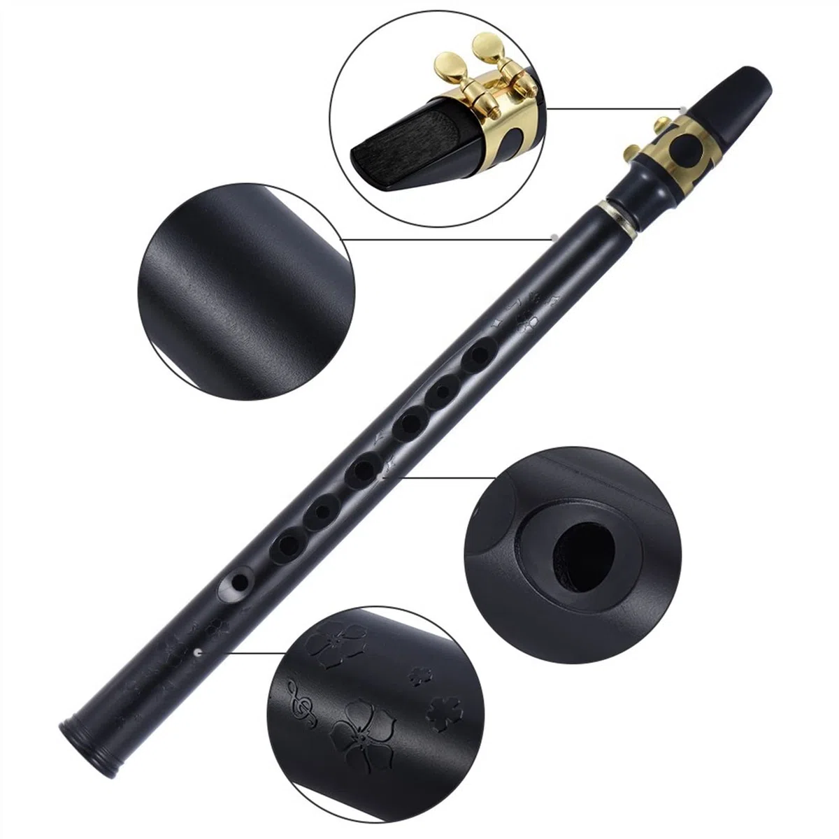 ZUZU Mini Pocket Saxophon Abs Alto-Mundwerkzeuge 10 Stücke Reed Tragetasche Holzwind Instrument Brass Bb Key