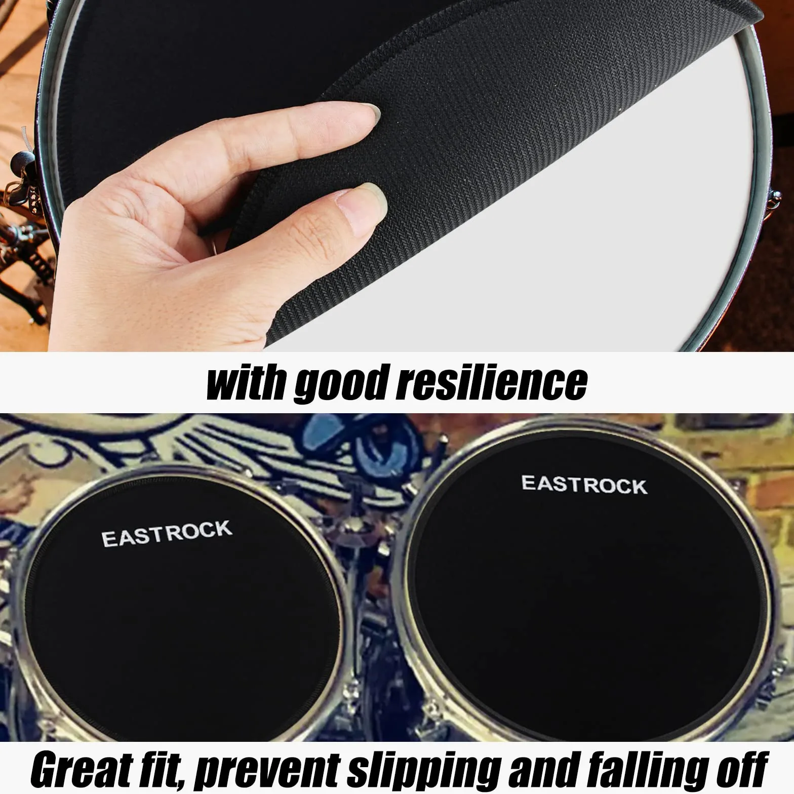 EASTROCK Drum Mute Pads Set 10 Stück mit Beckenpolster + Hi Hats Set Pad, Schaumstoff Drum Schalldämpfer Pads, passend für 25,4 cm, 30,5 cm, 35,6 cm, 40,6 cm (Drum Mute Pad)