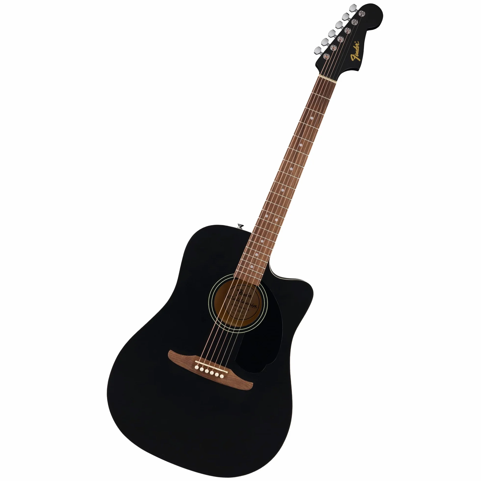 Fender California Debut Redondo Dreadnought CE-Akustikgitarre mit Cutaway, Fichtendecke, schwarz