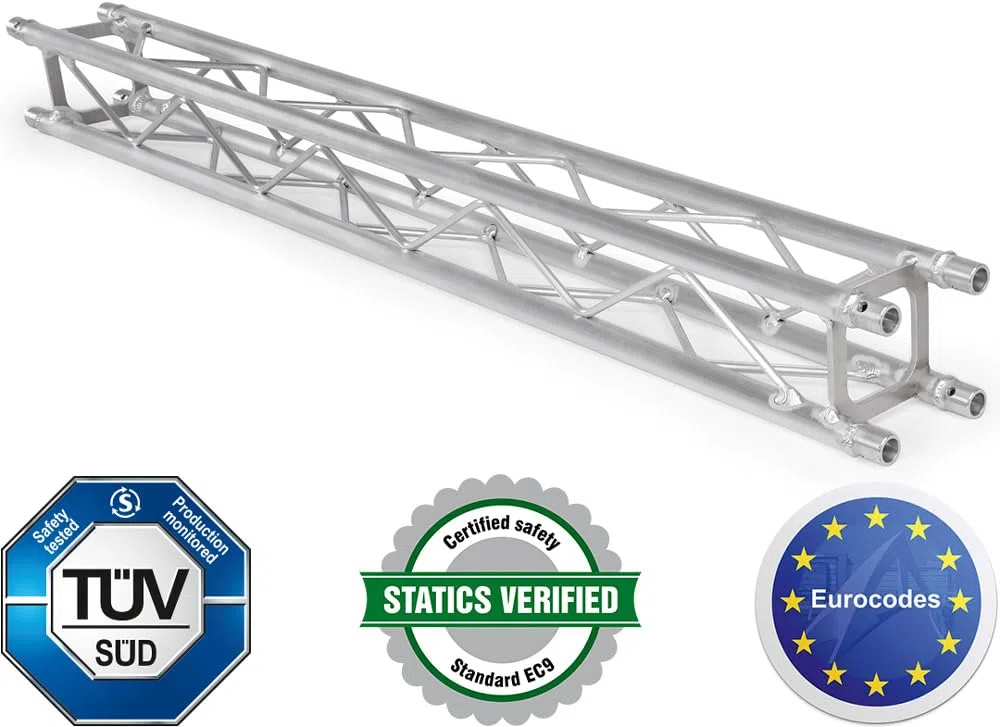 Naxpro-Truss FD 14 Traversensystem 200 cm Aluminium und Stahl Pulverbeschichtet Silber Modern