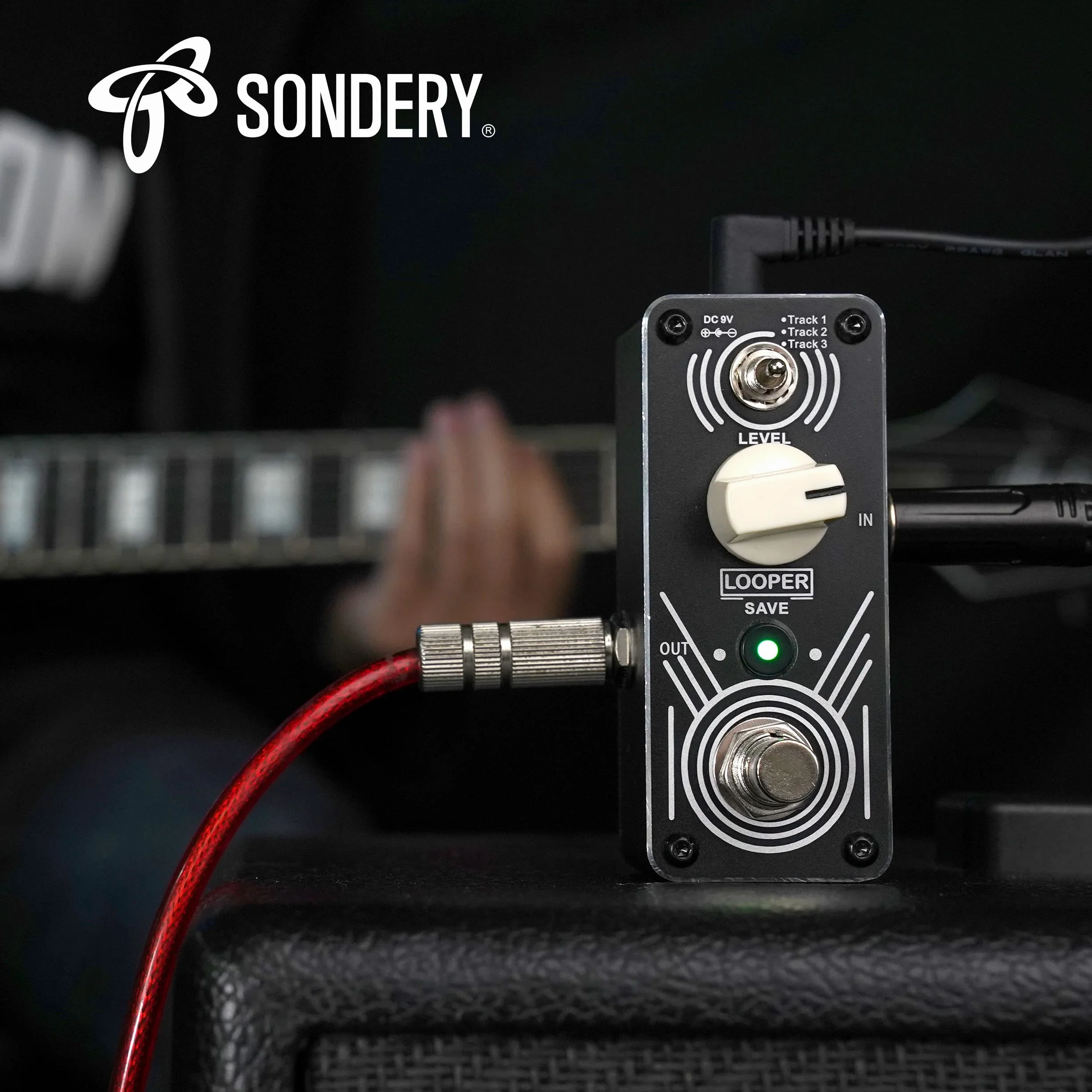 Sondery Triple Looper Pedal, Zugriff auf Upload/Download von Musikdateien von/auf 3 Tracks über beiliegendes USB-Kabel, jeder Track 30 Minuten Looping-Zeit, Loop Pedal Unlimited Overdubs Undo/Redo,