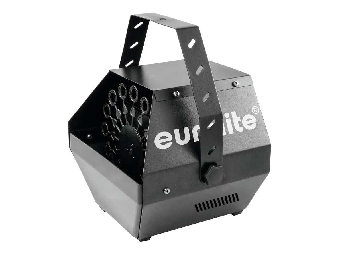 EUROLITE Set B-100 Seifenblasenmaschine schwarz DMX + Seifenblasenfluid 1l | DMX-Seifenblasenmaschine, für hängende und stehende Montage inklusive 1l Seifenblasenfluid